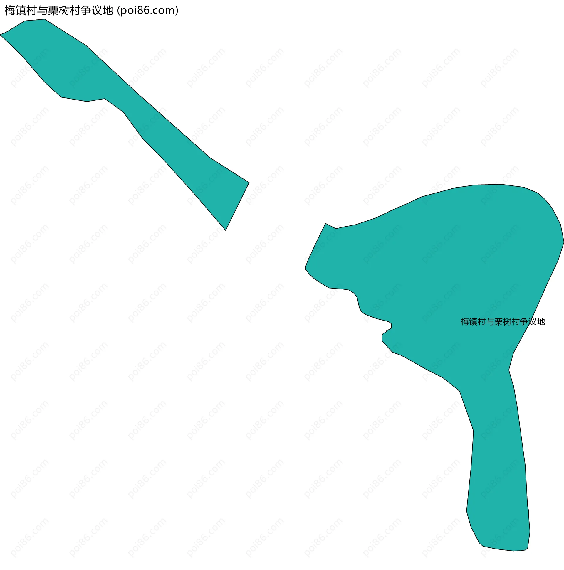 梅镇村与栗树村争议地边界地图