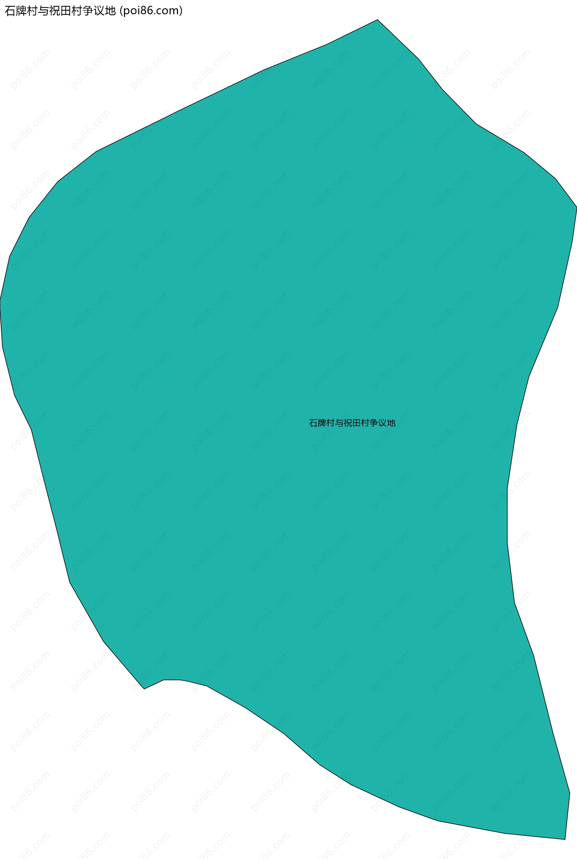 石牌村与祝田村争议地边界地图