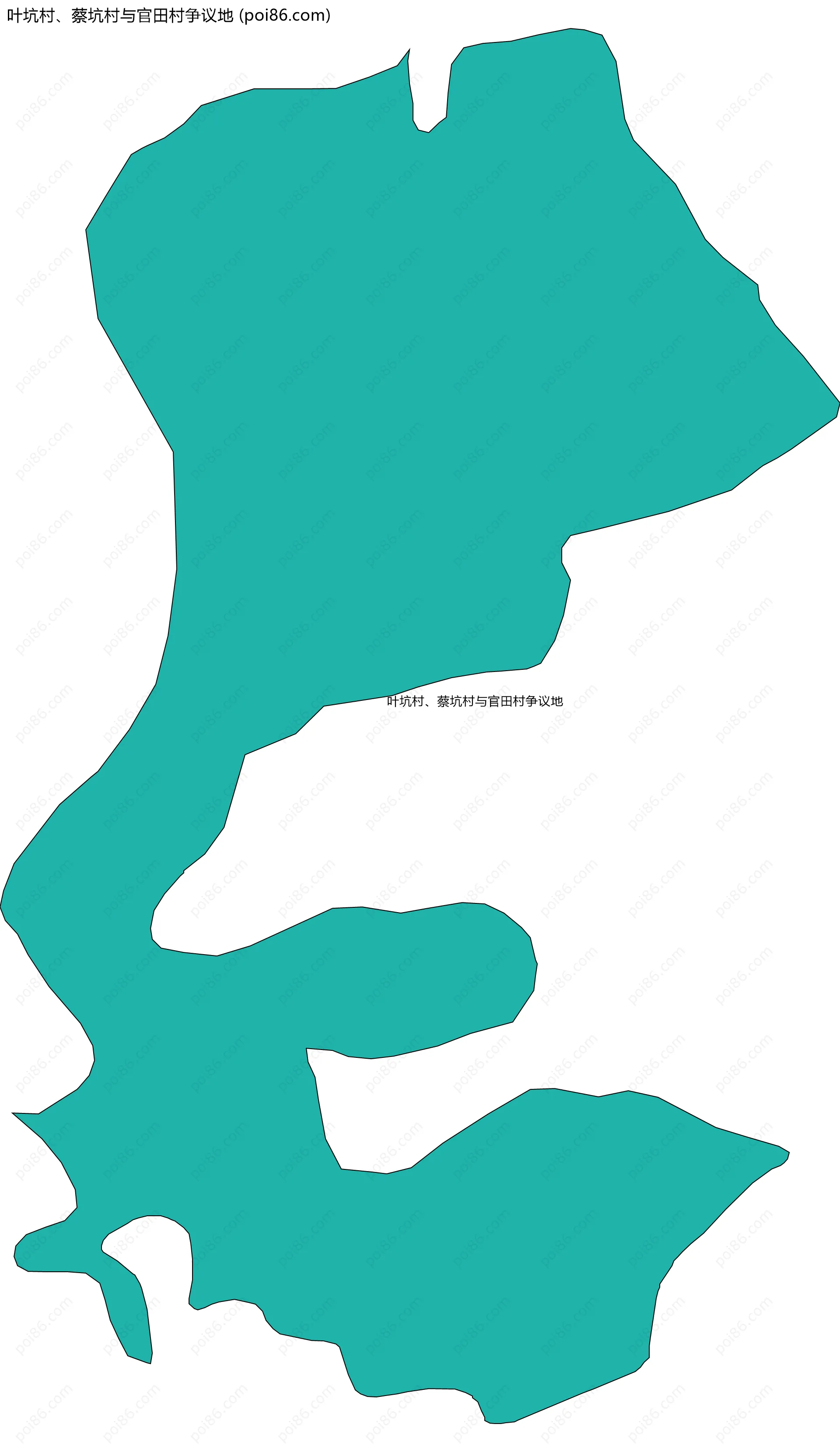 叶坑村、蔡坑村与官田村争议地边界地图