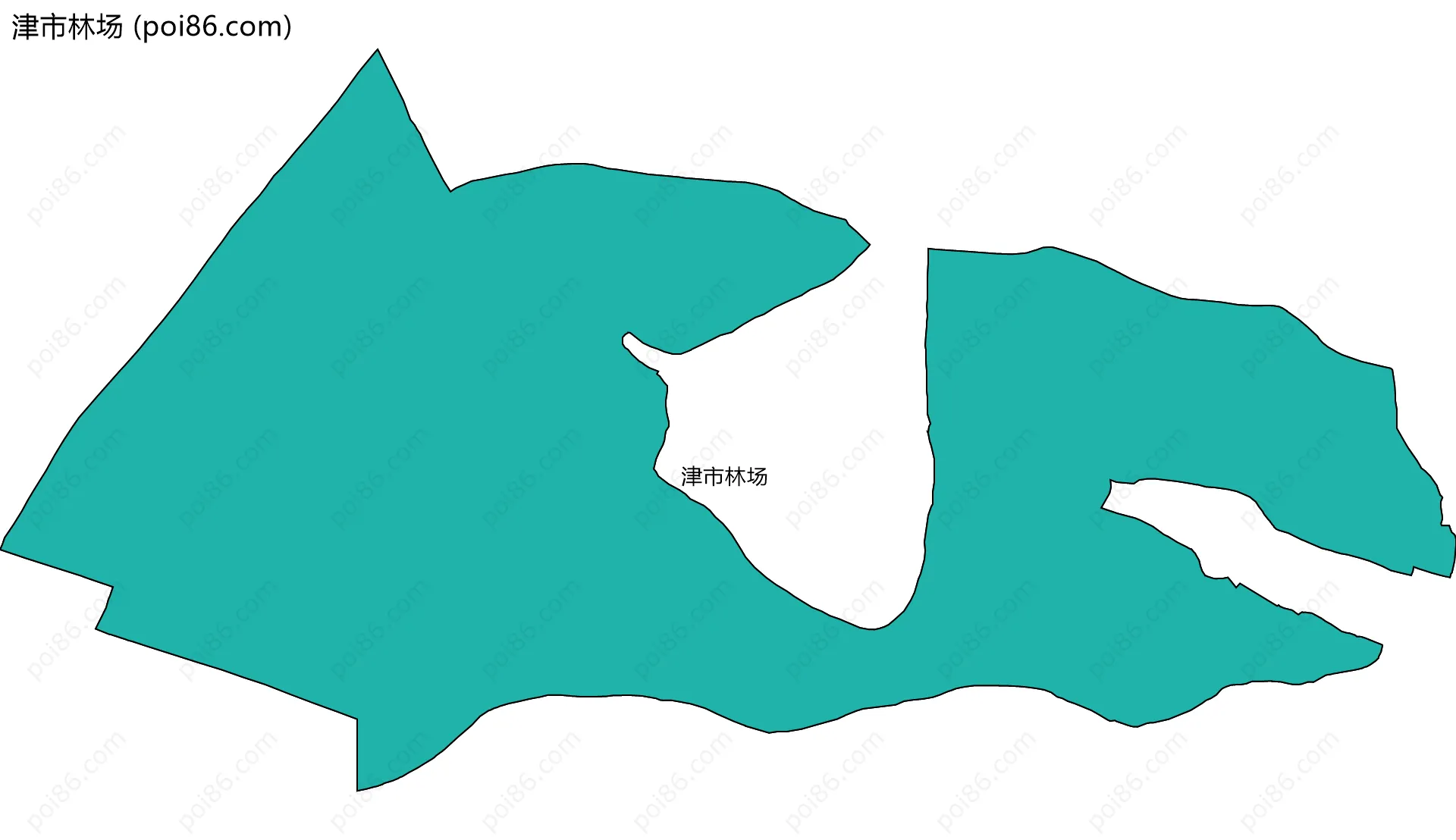 津市林场边界地图(五级行政区划)