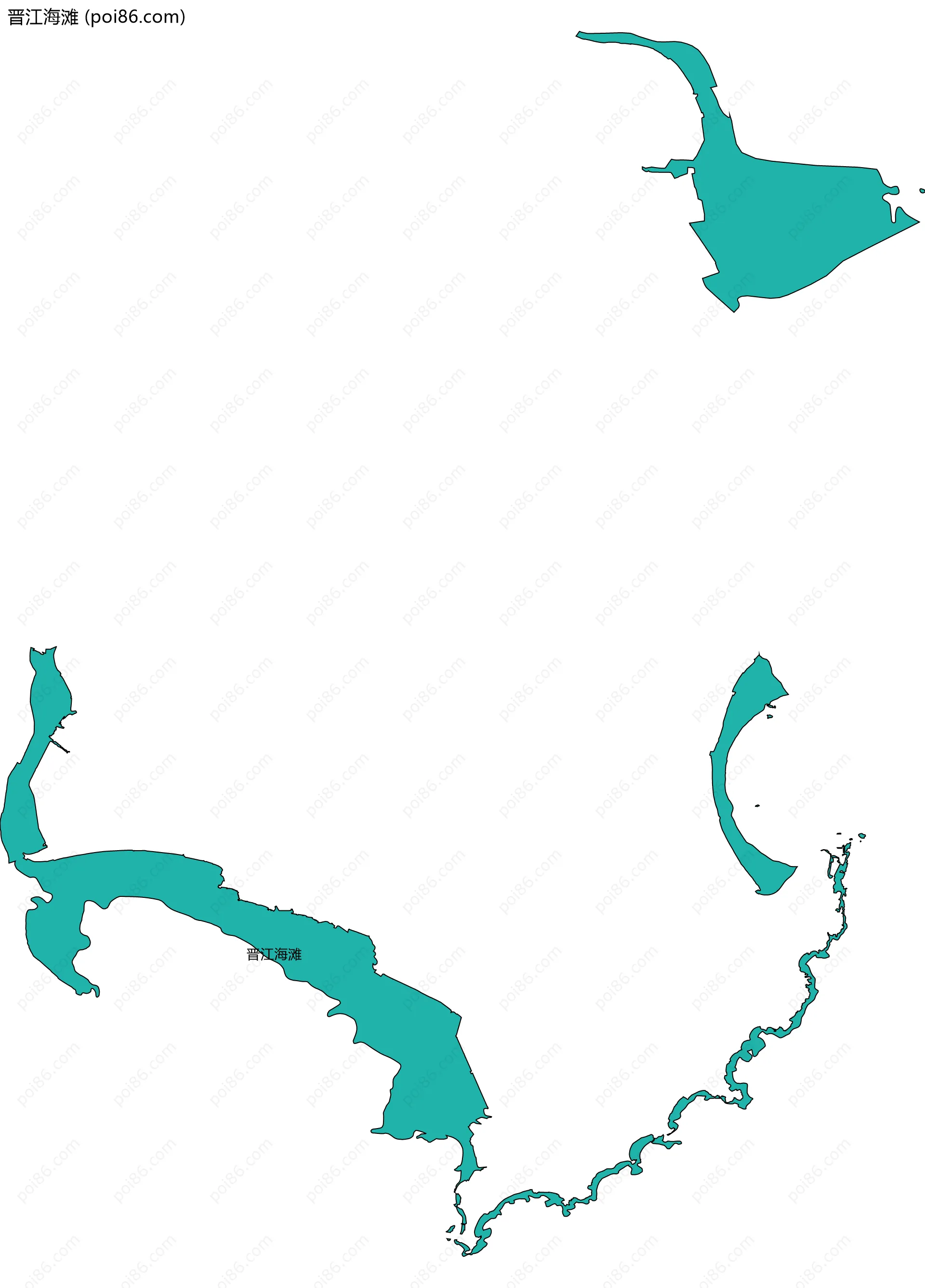 晋江海滩边界地图