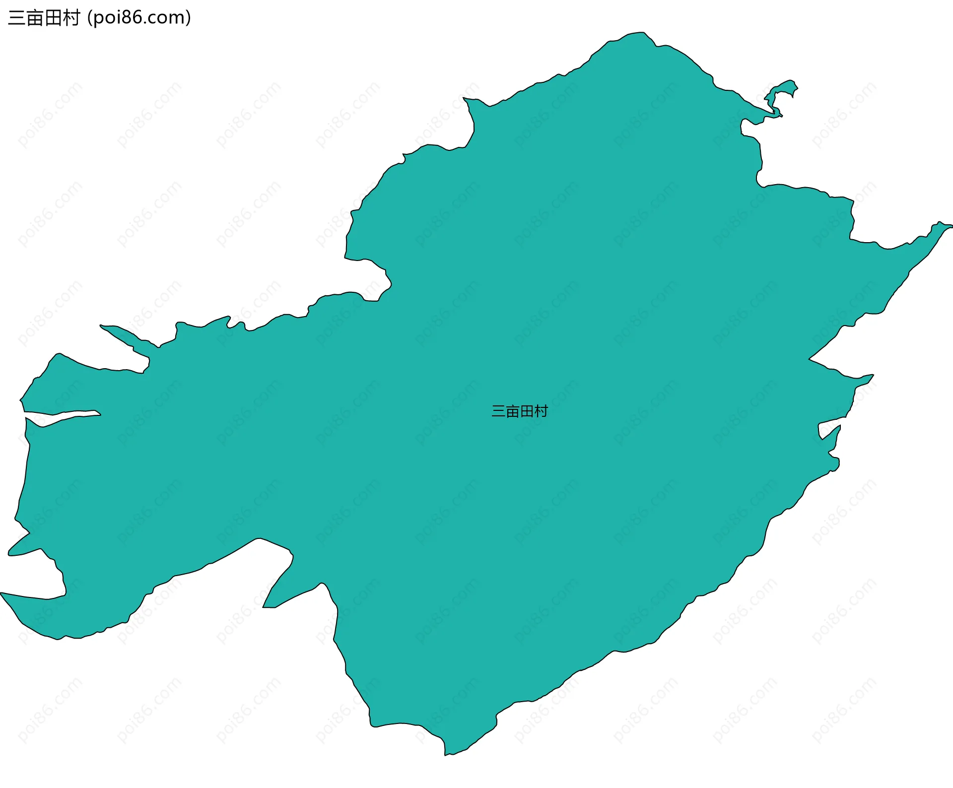 三亩田村边界地图