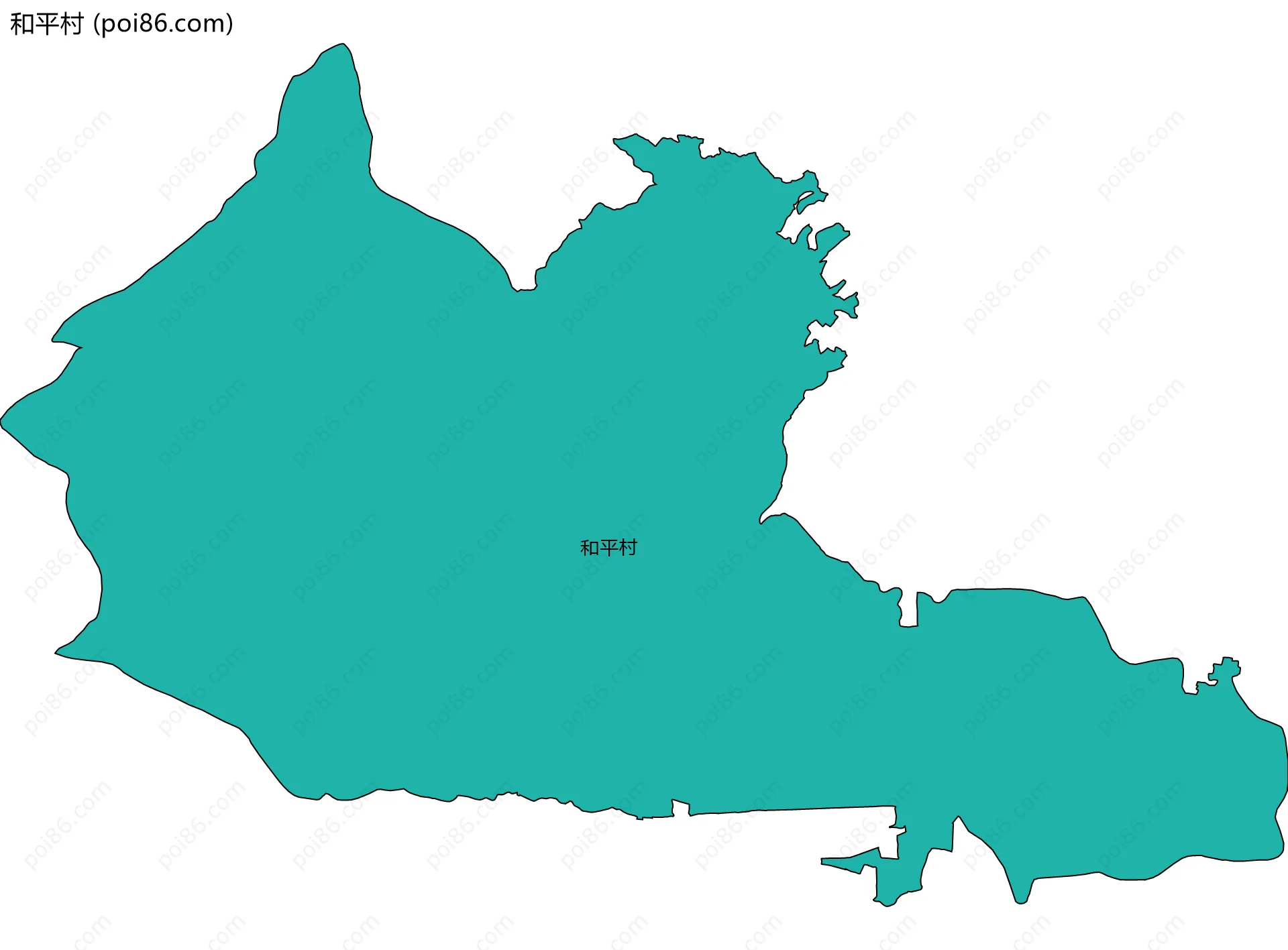 和平村边界地图