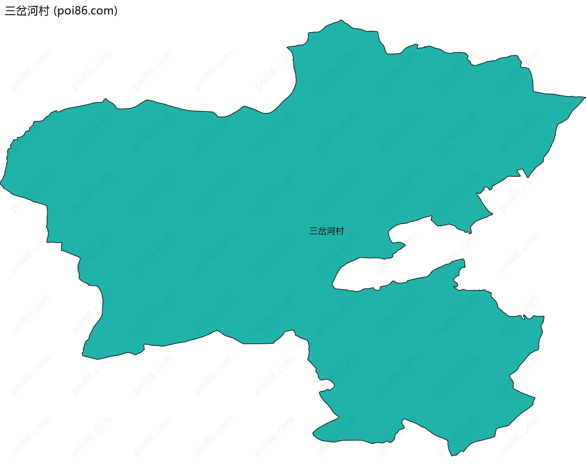 三岔河村边界地图