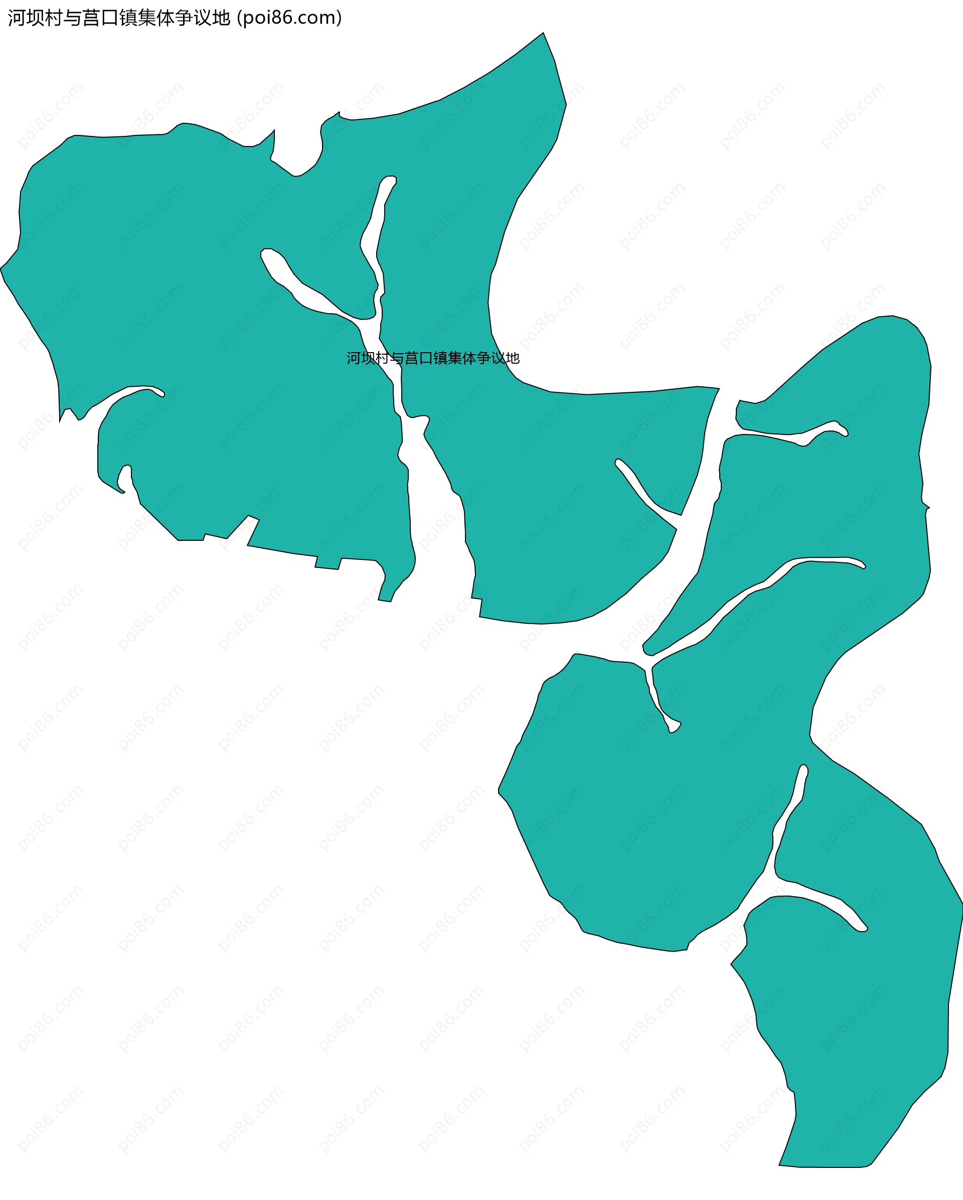 河坝村与莒口镇集体争议地边界地图