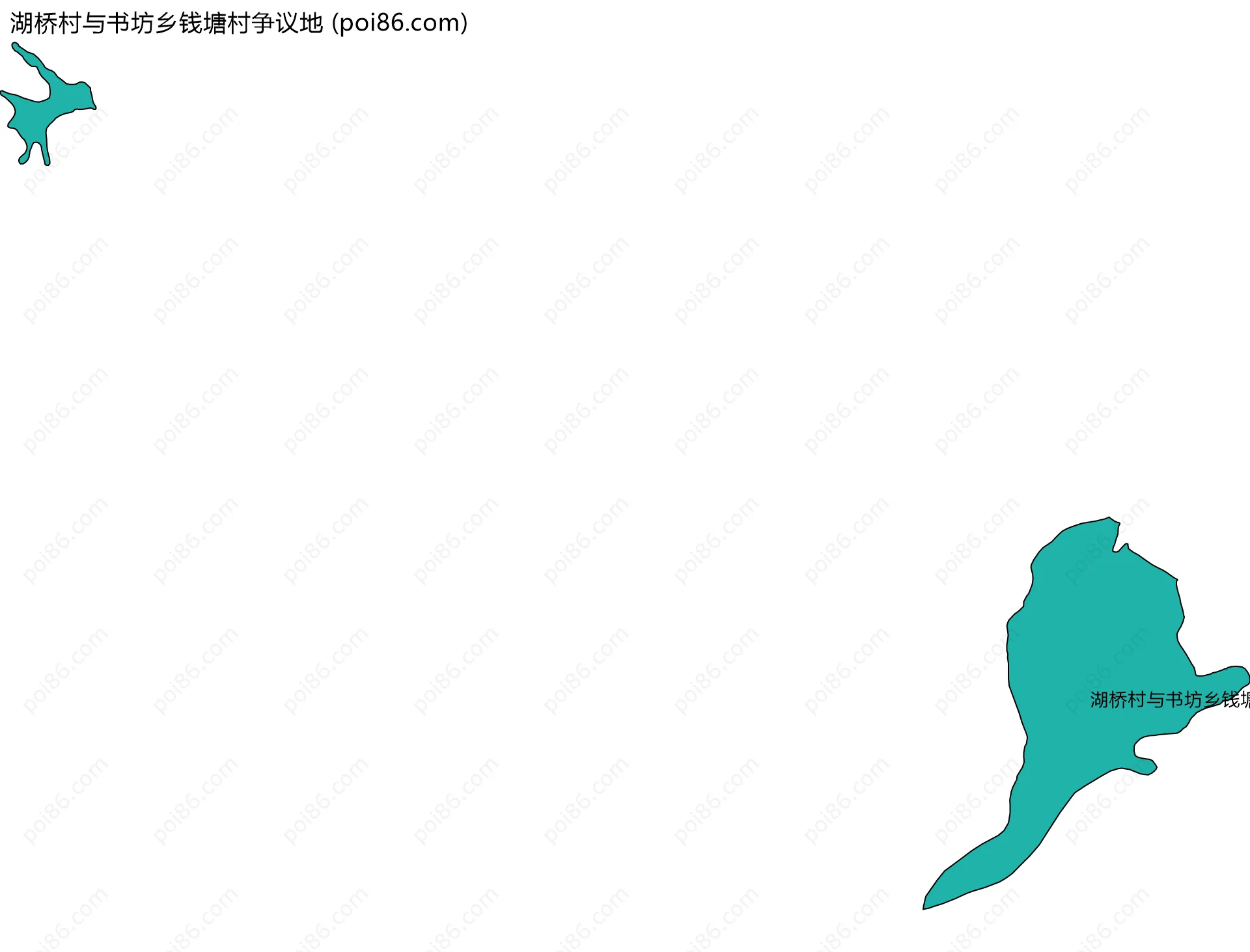 湖桥村与书坊乡钱塘村争议地边界地图