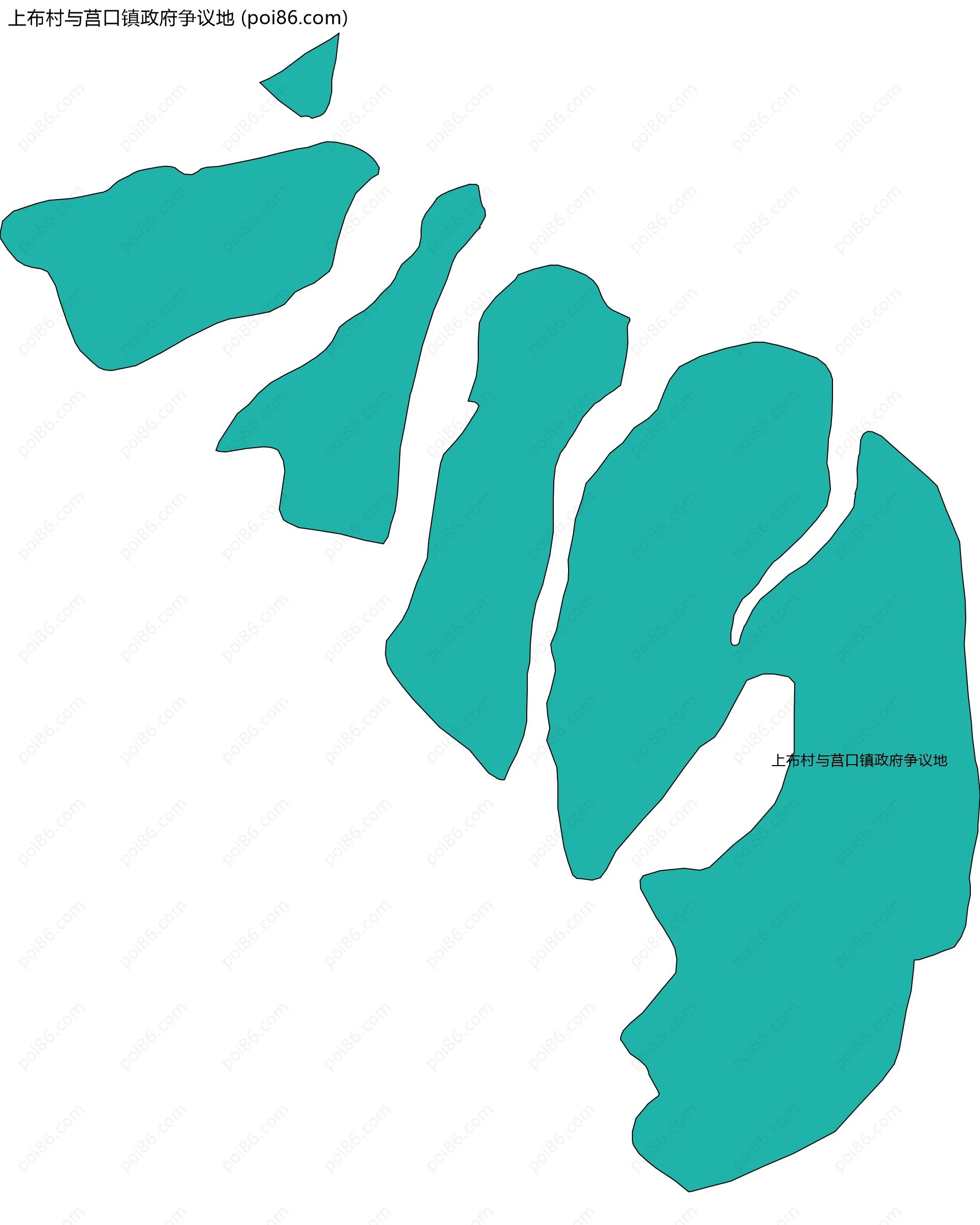 上布村与莒口镇政府争议地边界地图