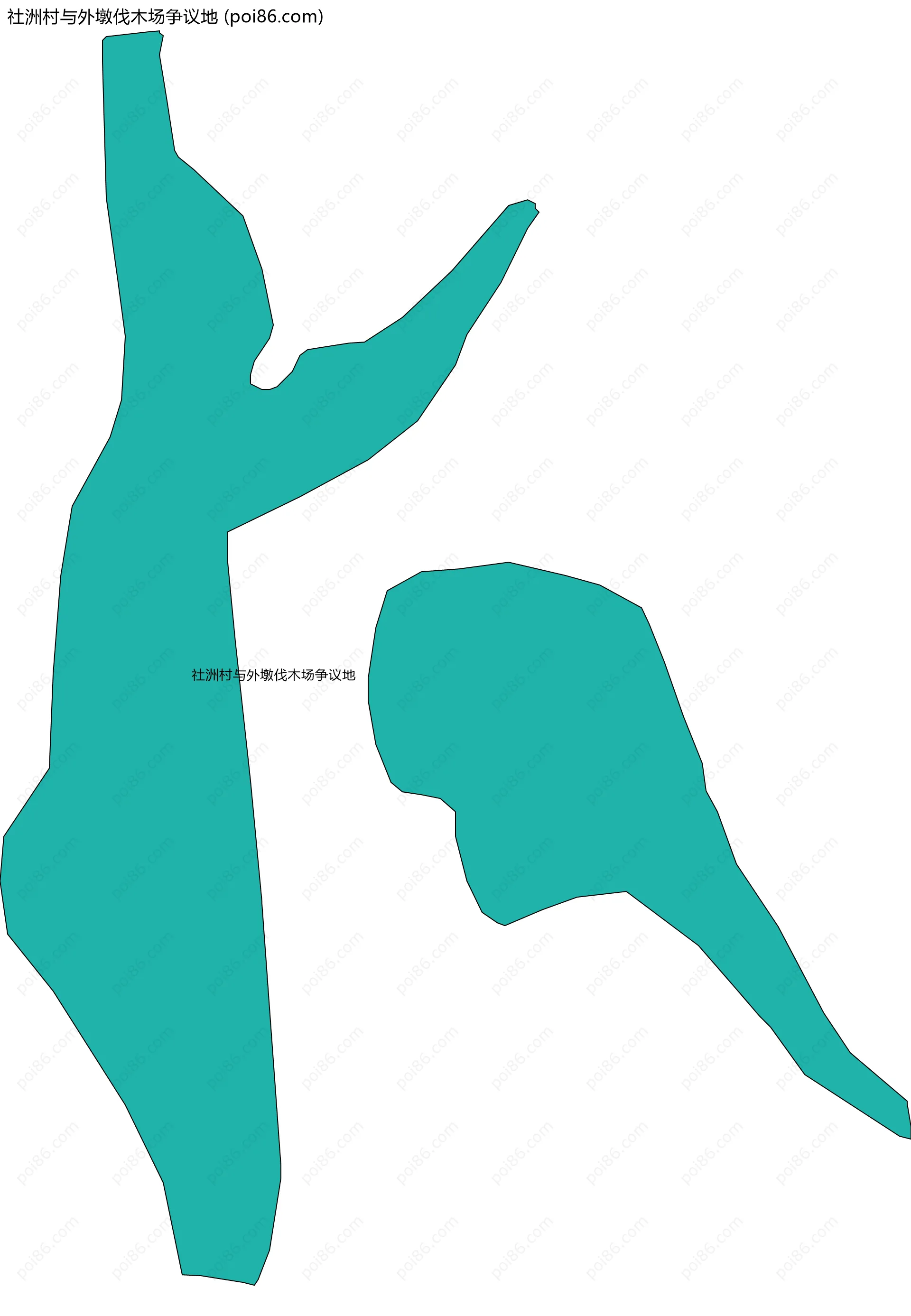 社洲村与外墩伐木场争议地边界地图