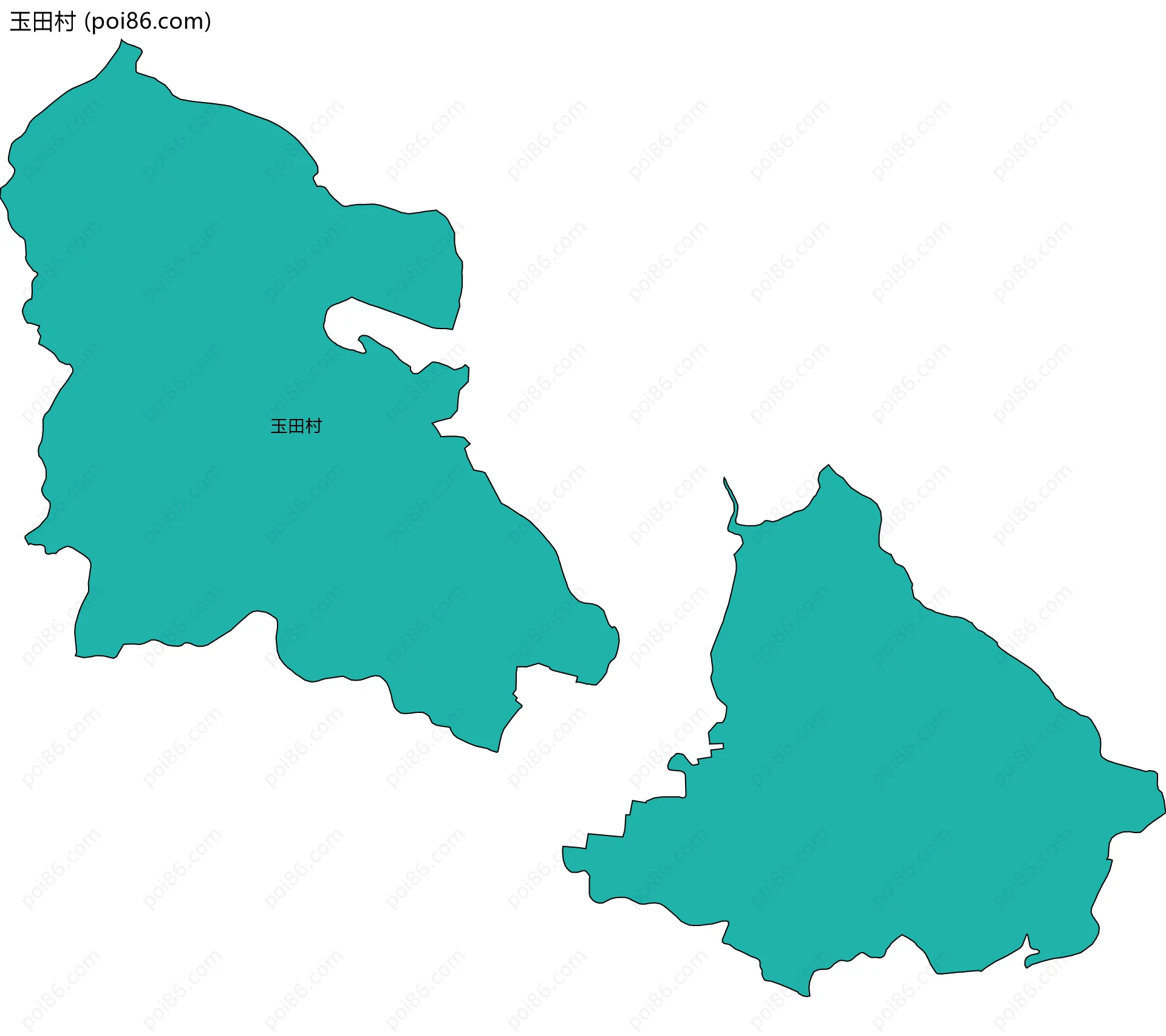 玉田村边界地图