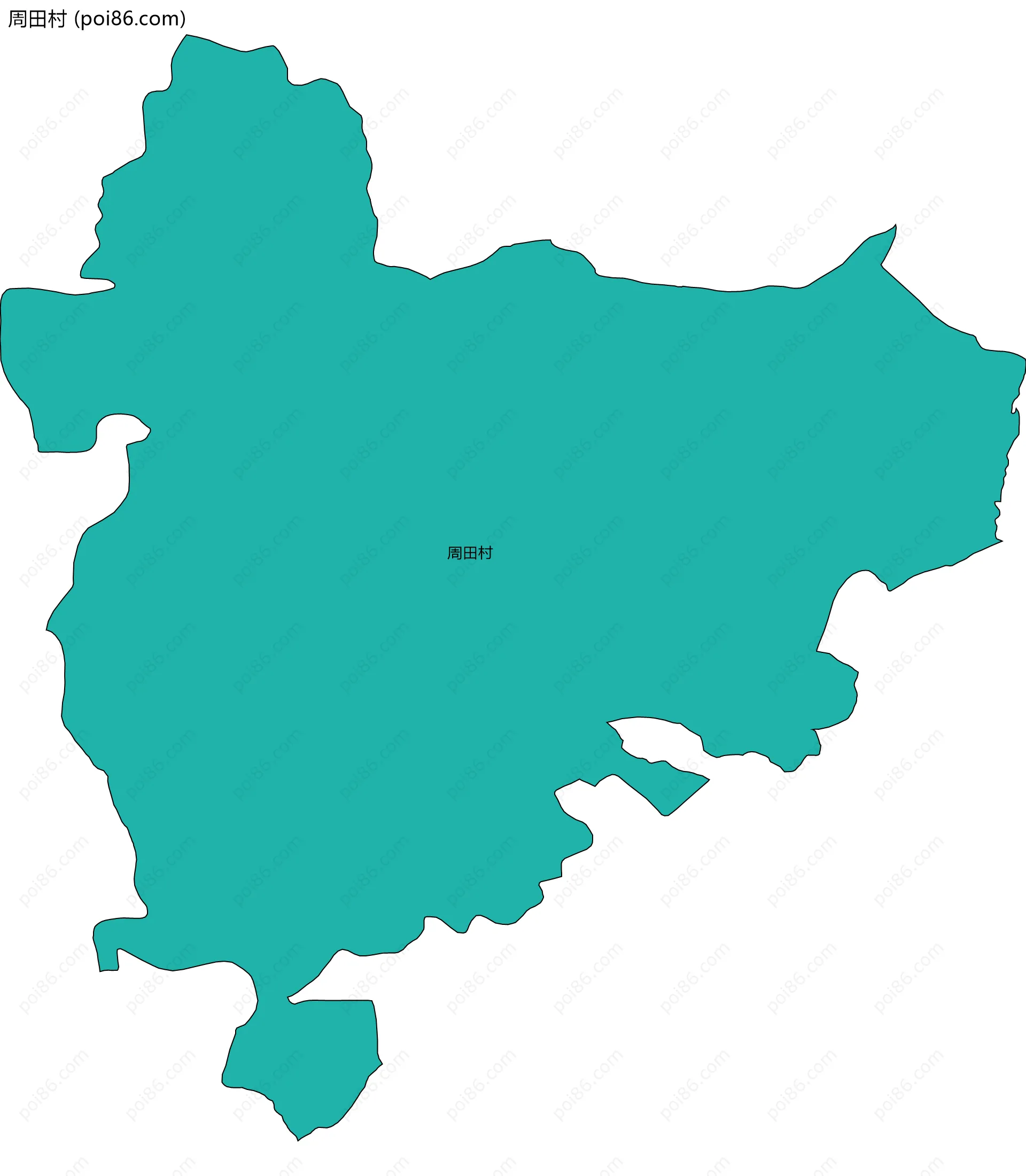 周田村边界地图