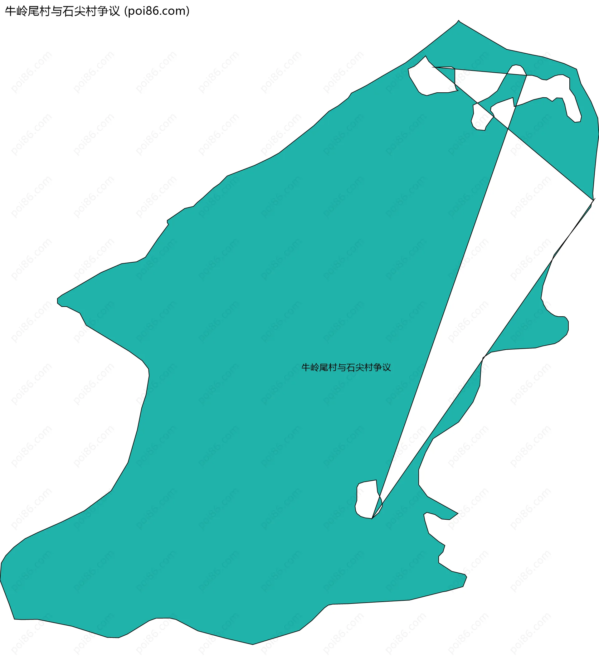 牛岭尾村与石尖村争议边界地图