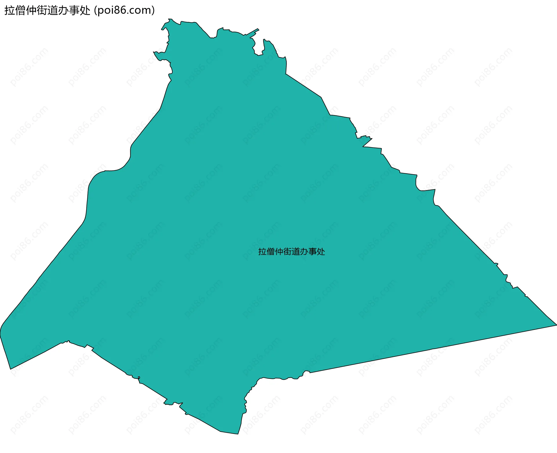 拉僧仲街道办事处边界地图(五级行政区划)