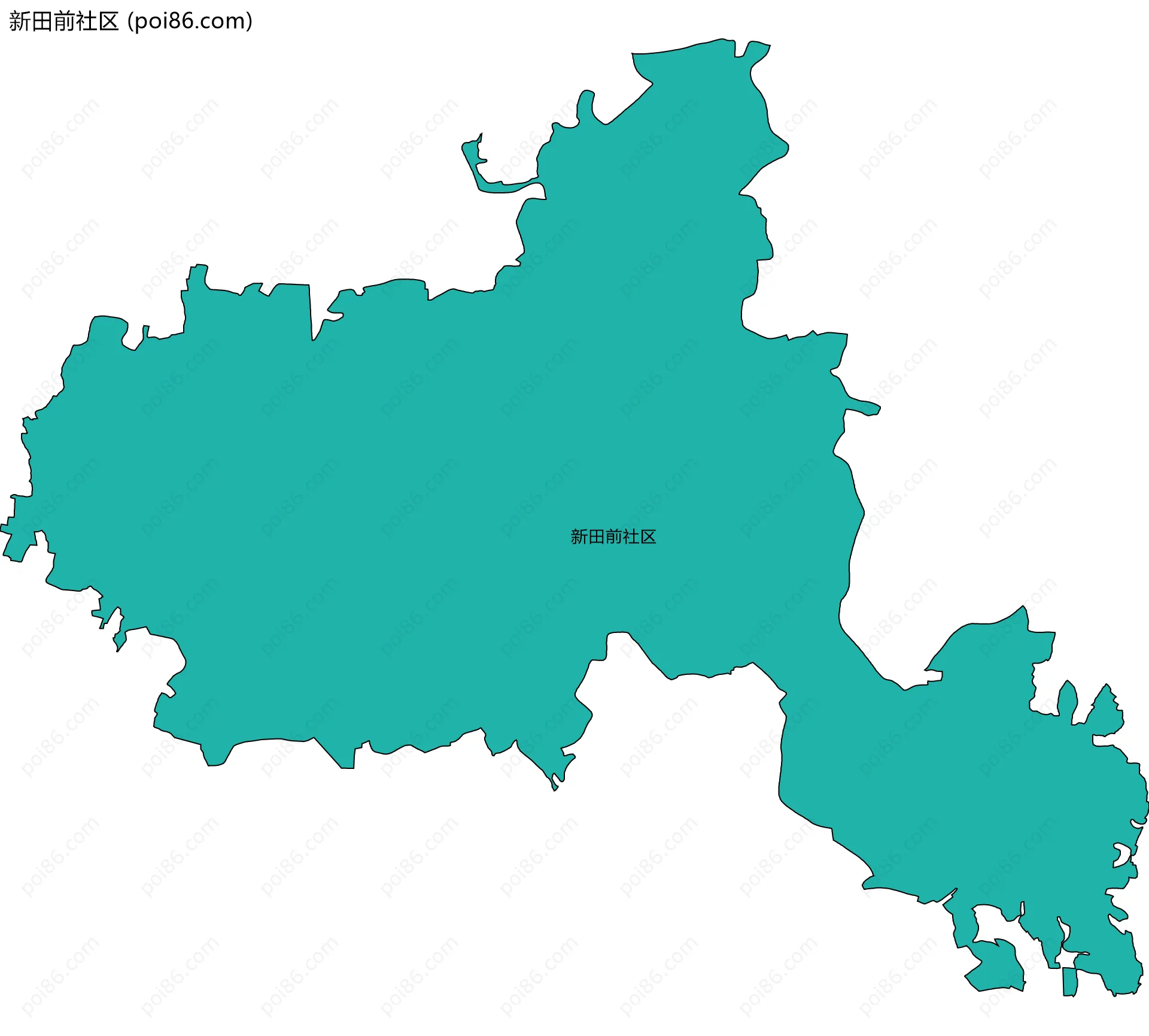 新田前社区边界地图