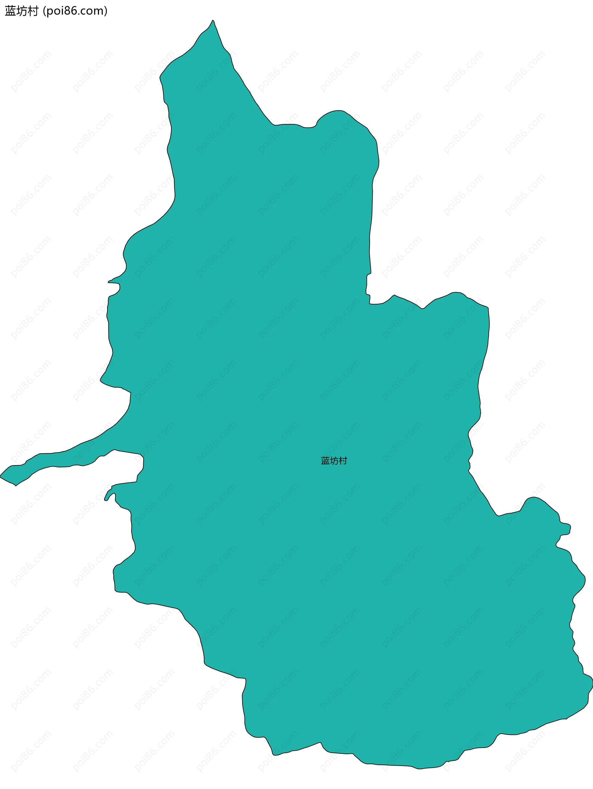 蓝坊村边界地图