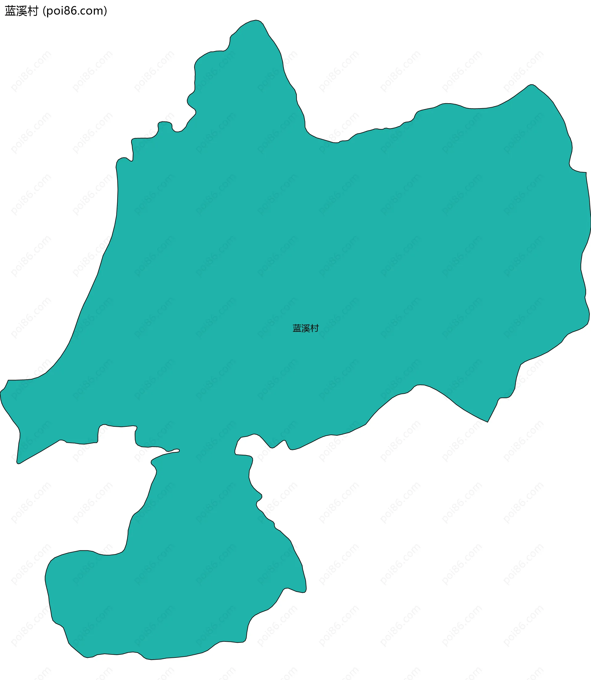 蓝溪村边界地图
