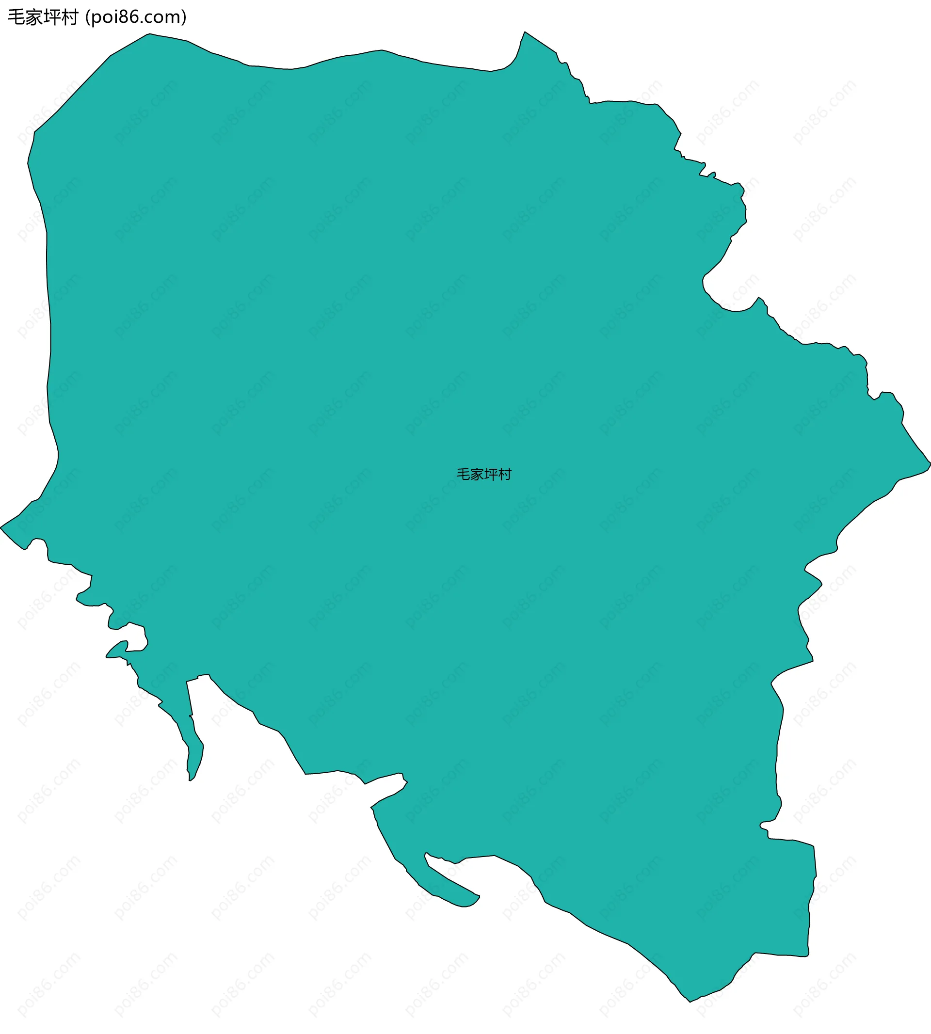 毛家坪村边界地图