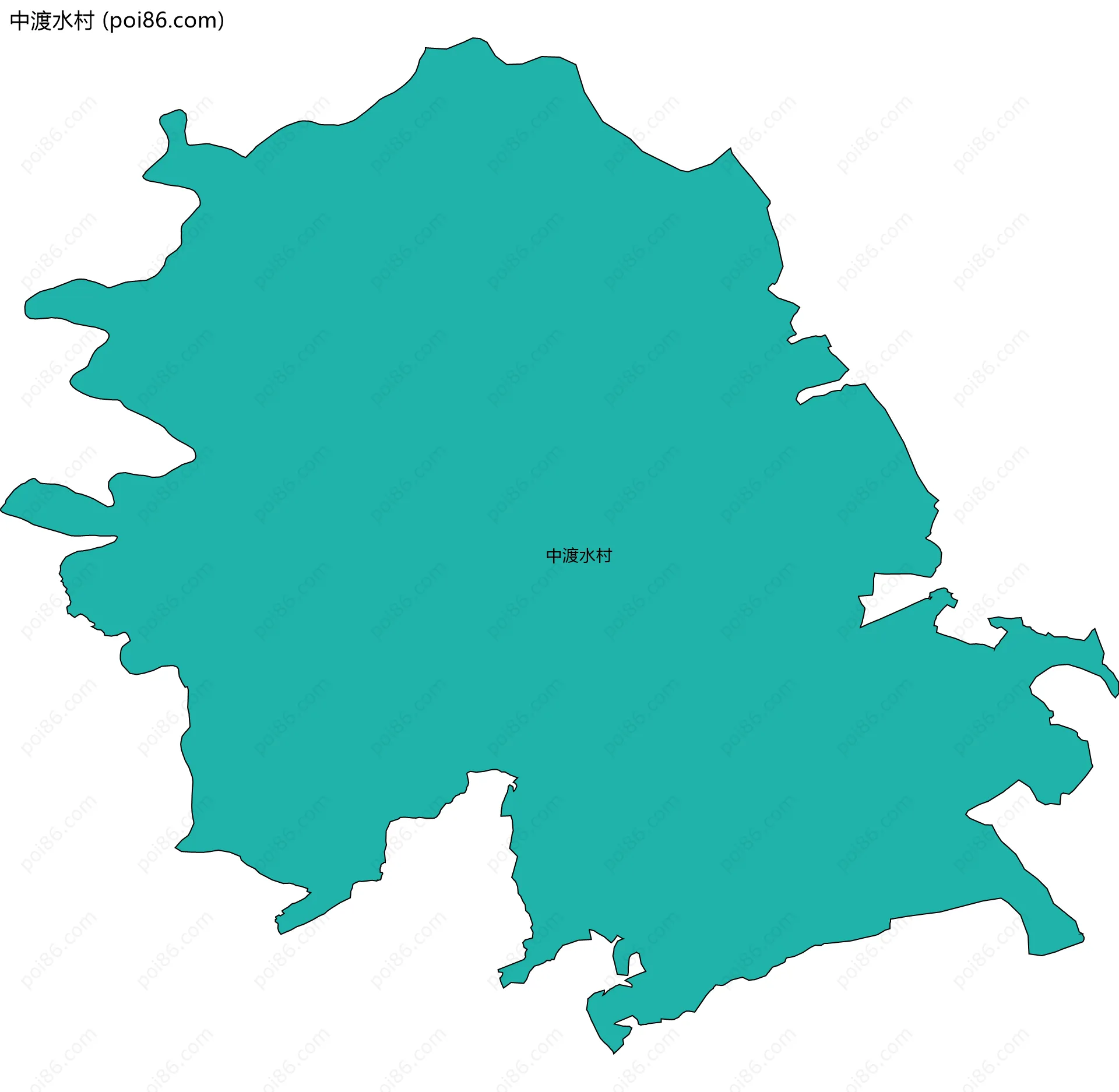 中渡水村边界地图