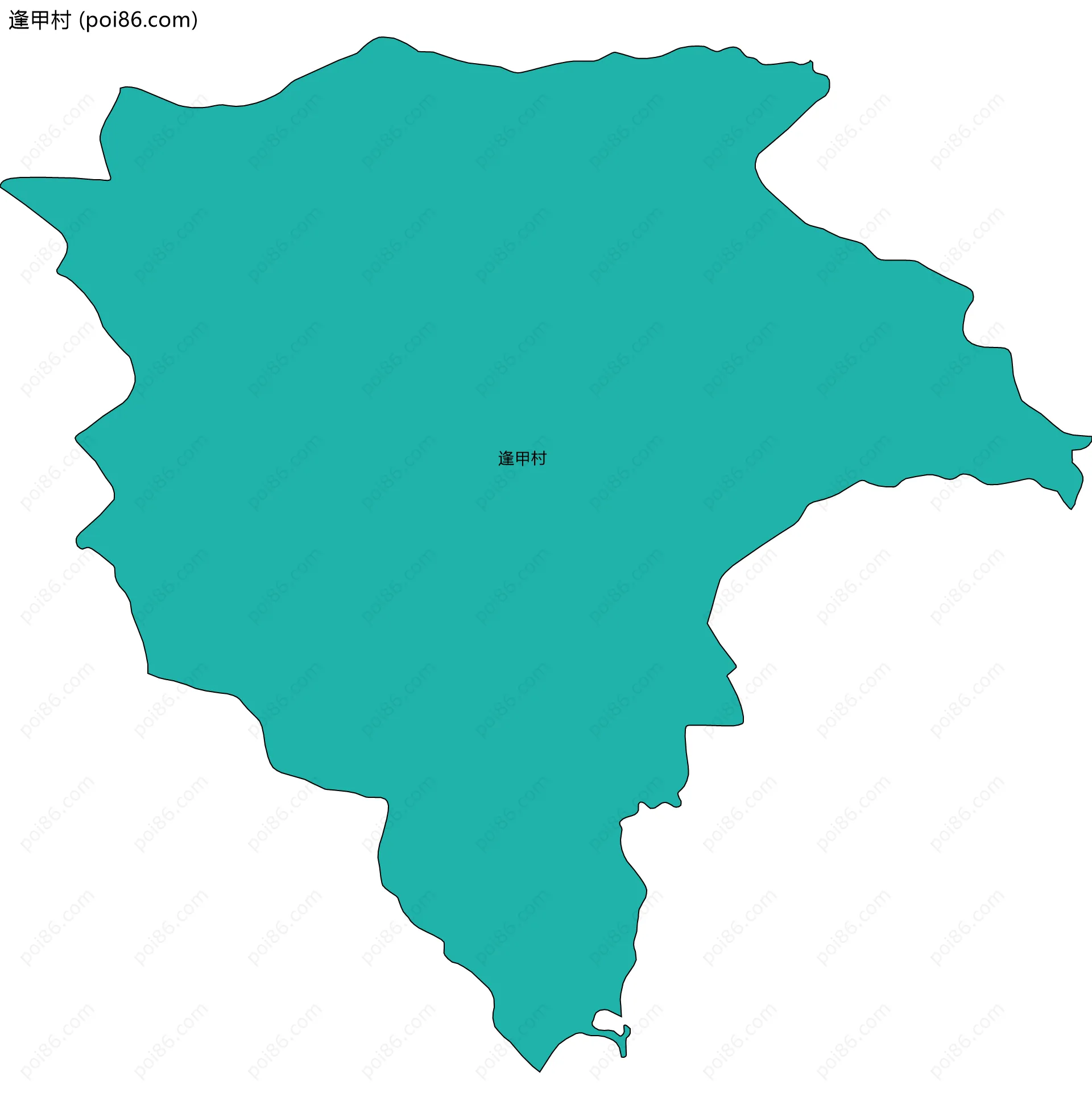 逢甲村边界地图