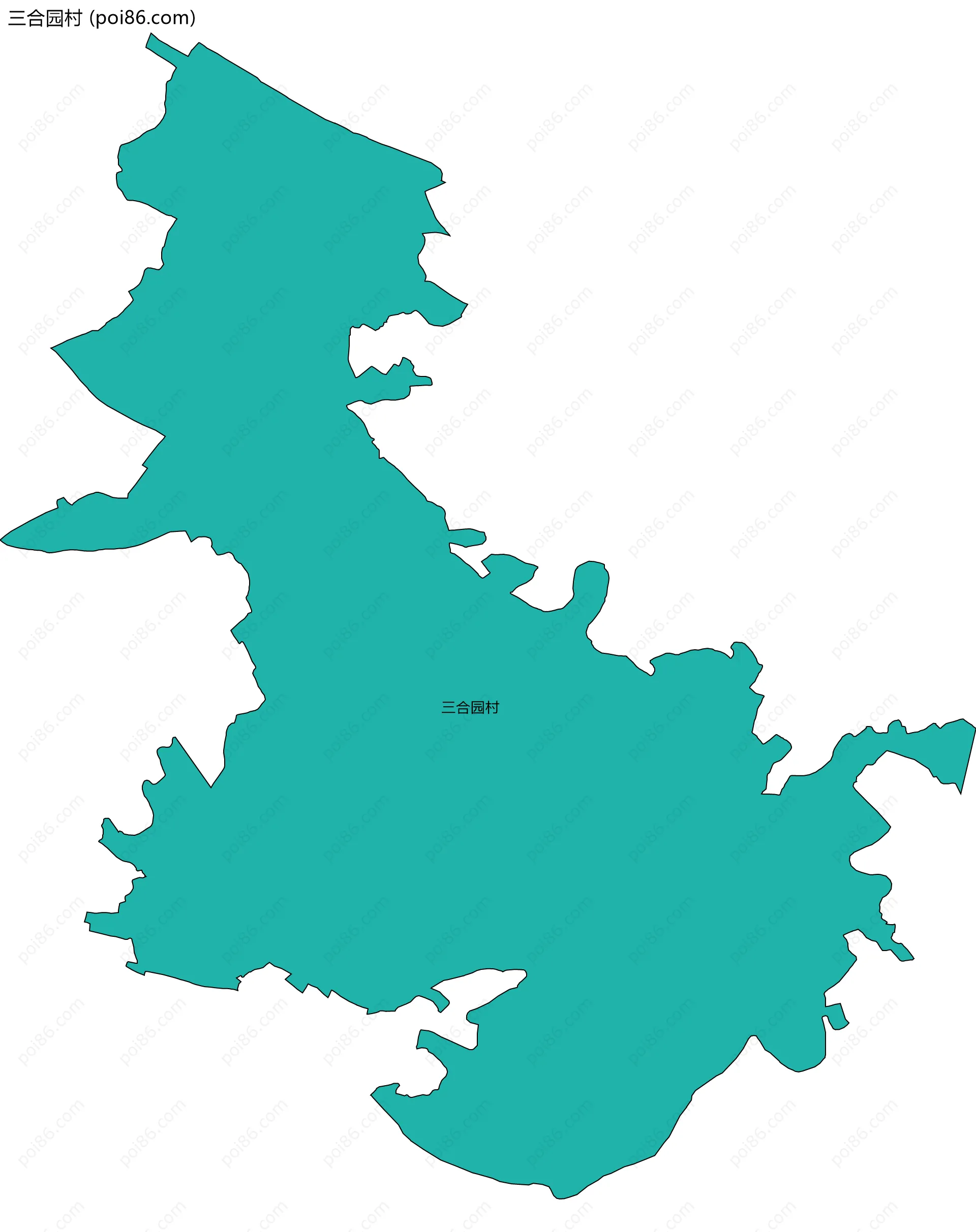 三合园村边界地图