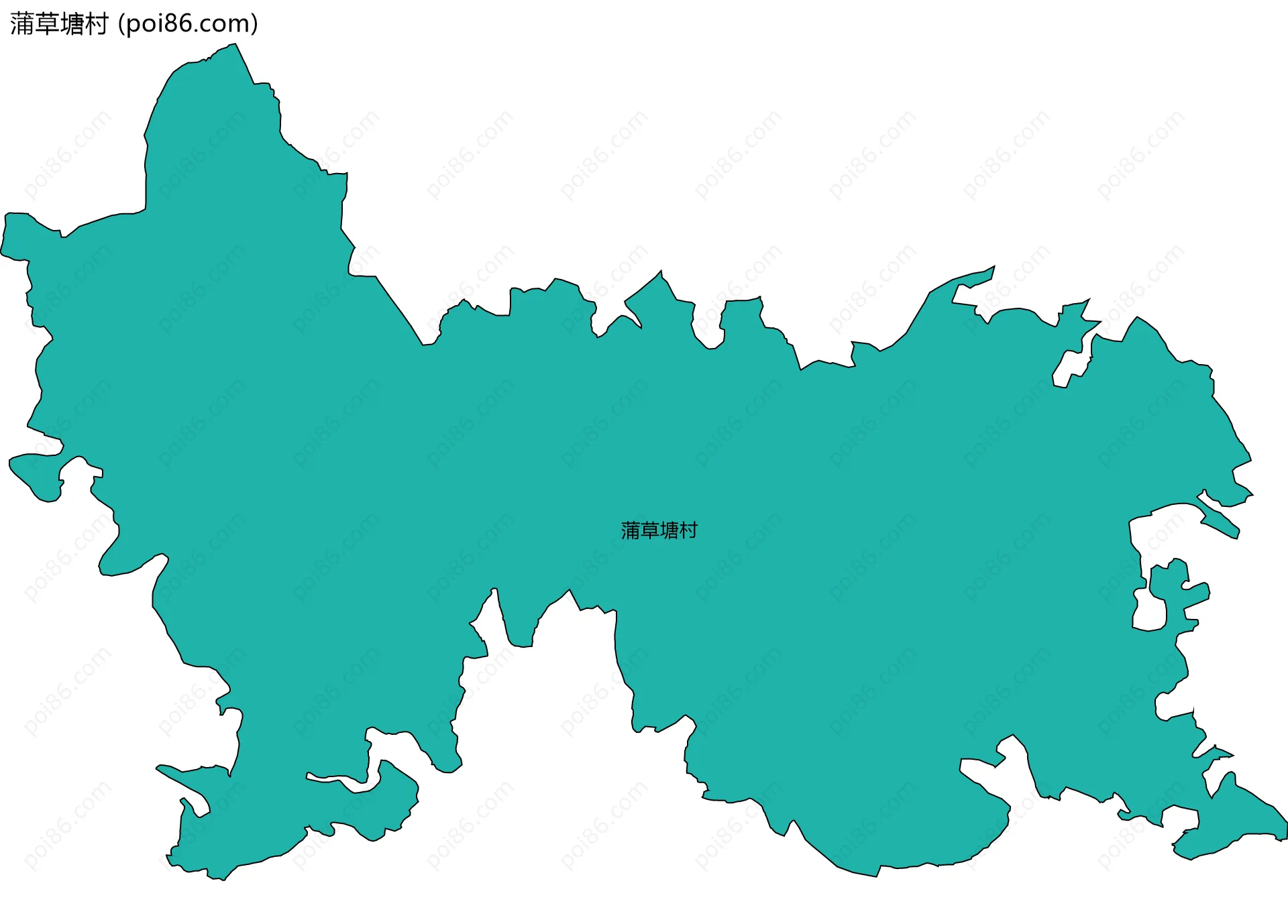 蒲草塘村边界地图