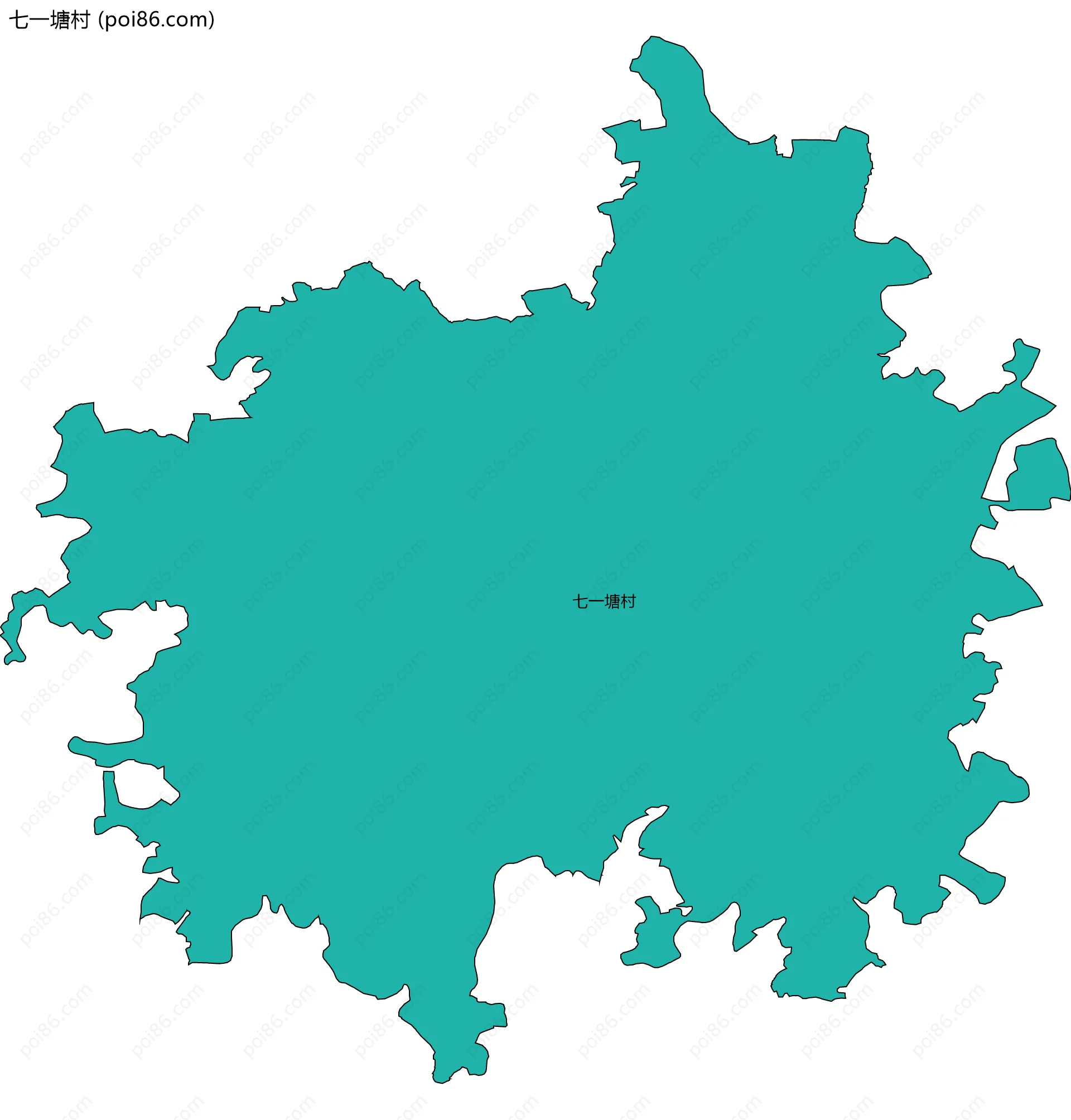 七一塘村边界地图