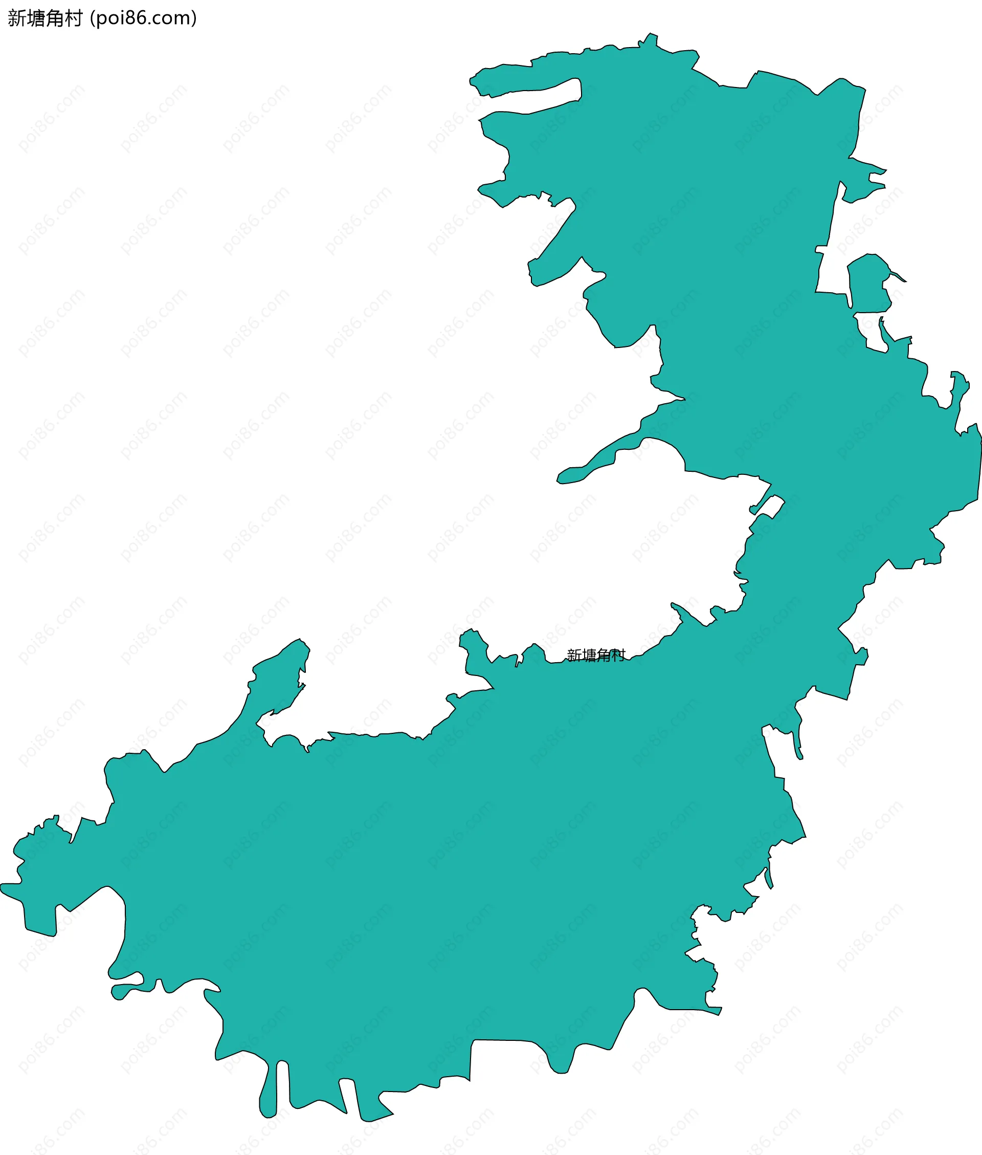 新塘角村边界地图