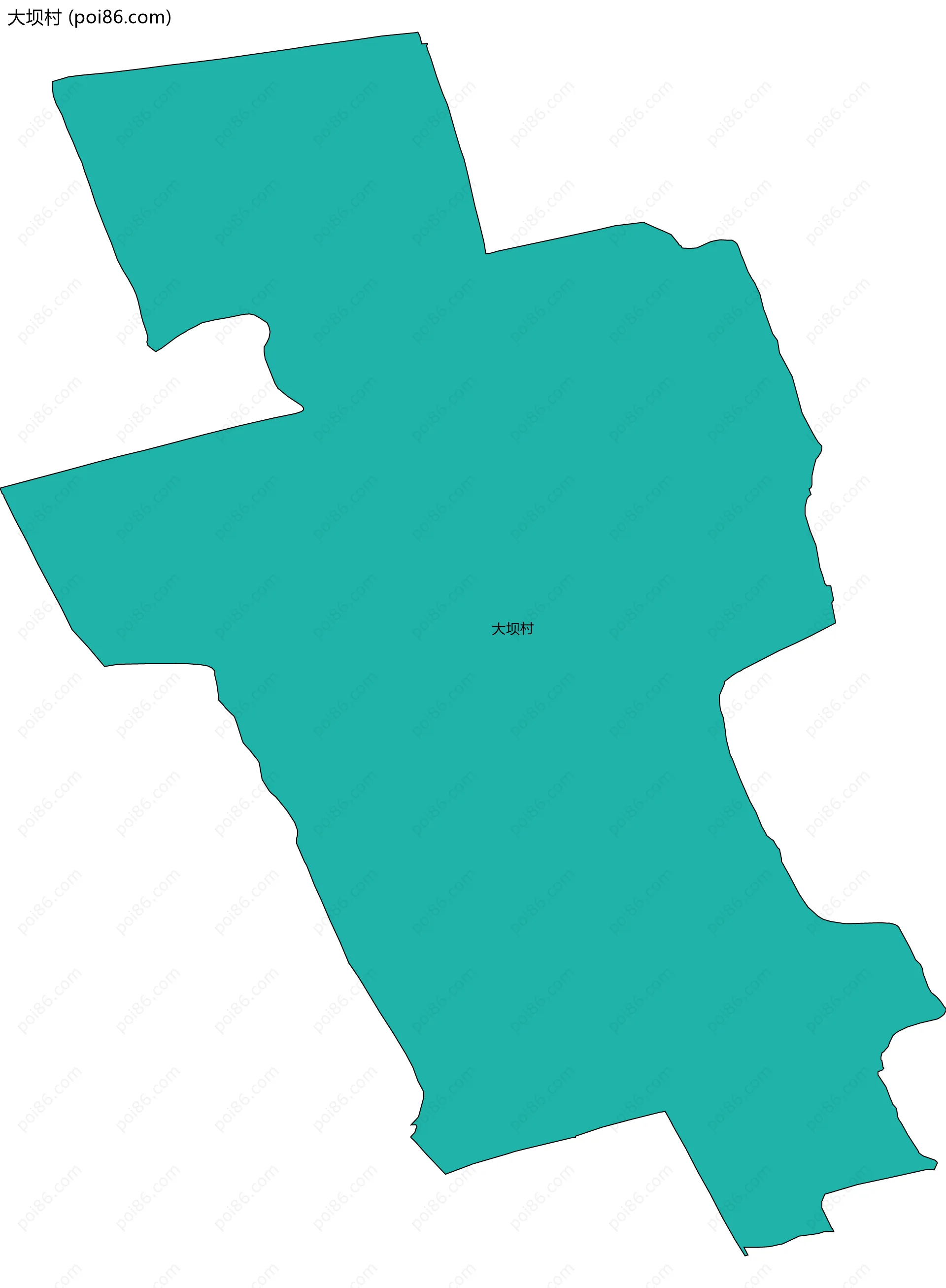 大坝村边界地图
