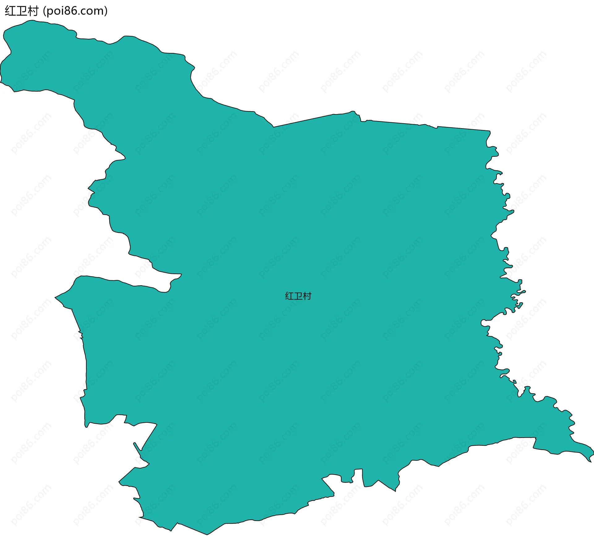 红卫村边界地图