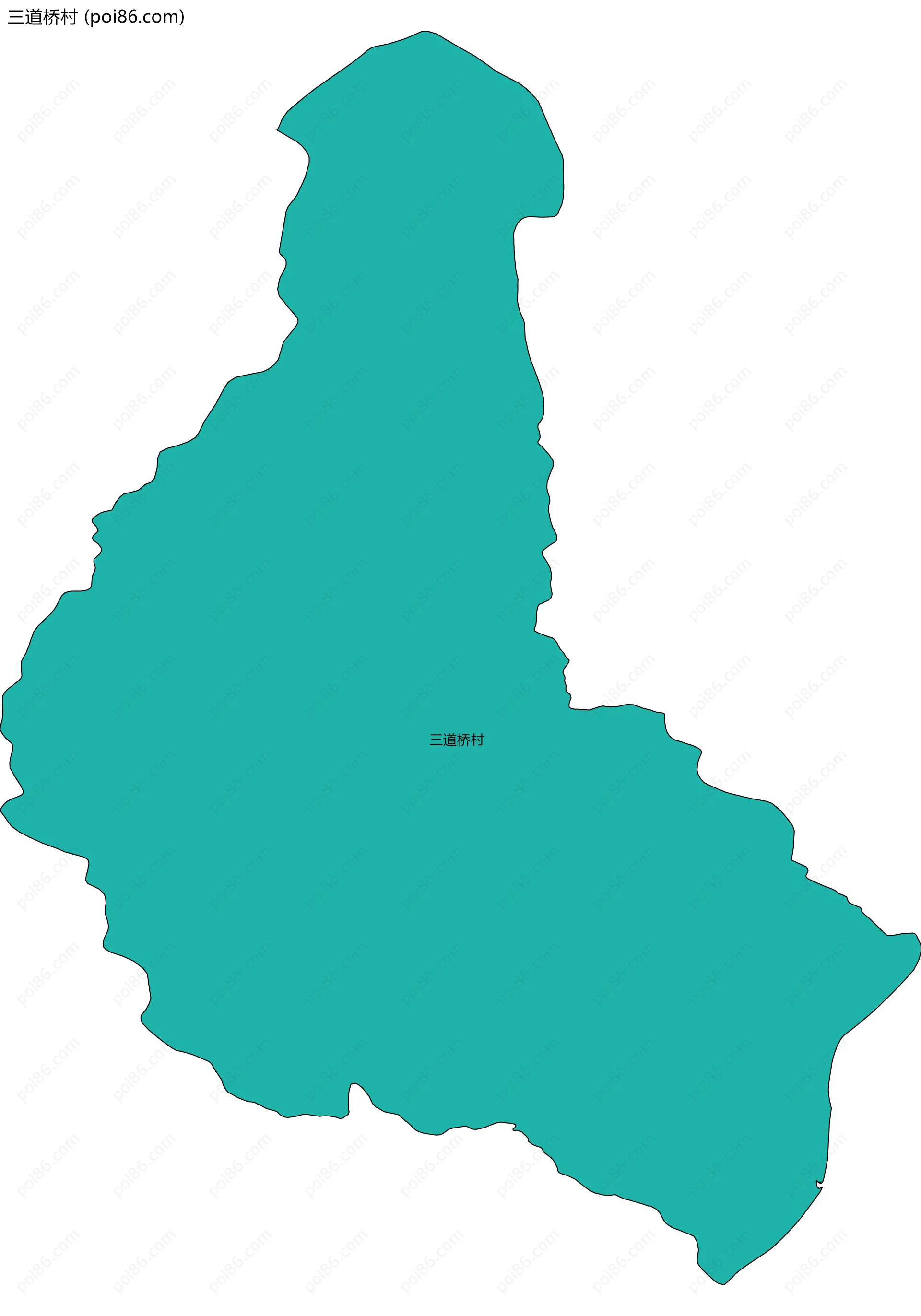 三道桥村边界地图