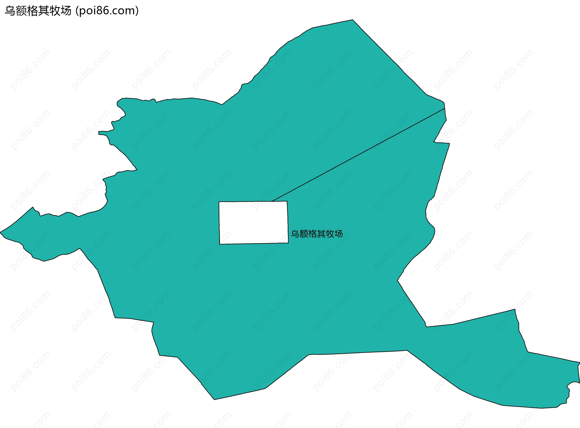 乌额格其牧场边界地图(五级行政区划)