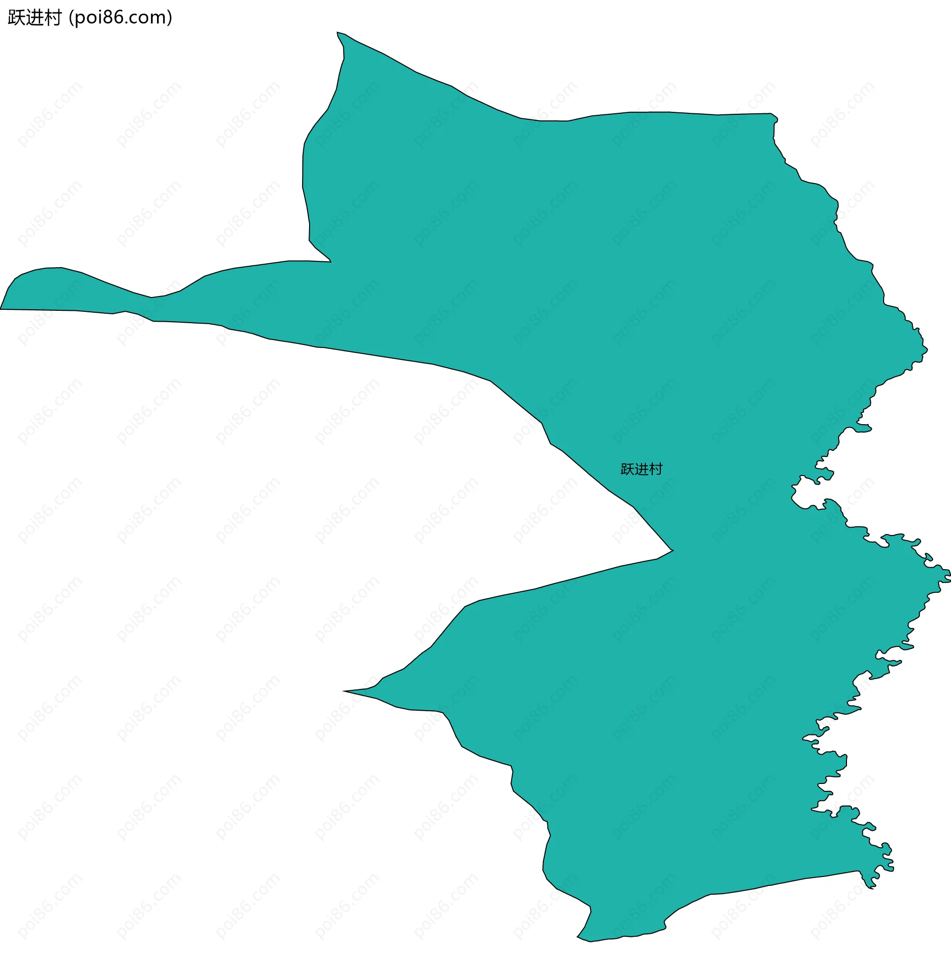 跃进村边界地图