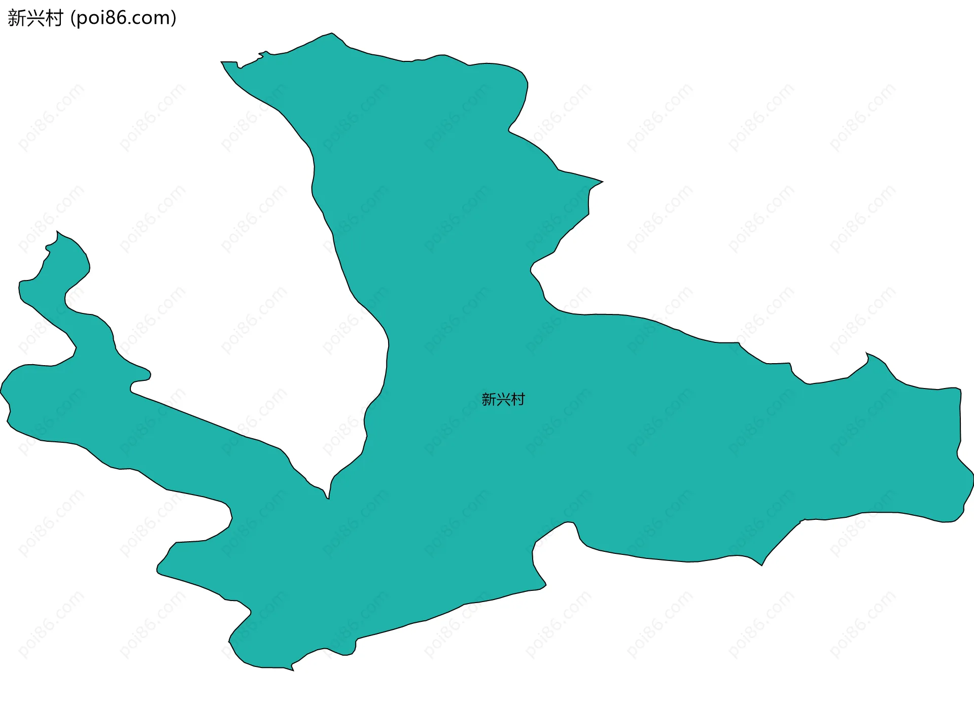 新兴村边界地图