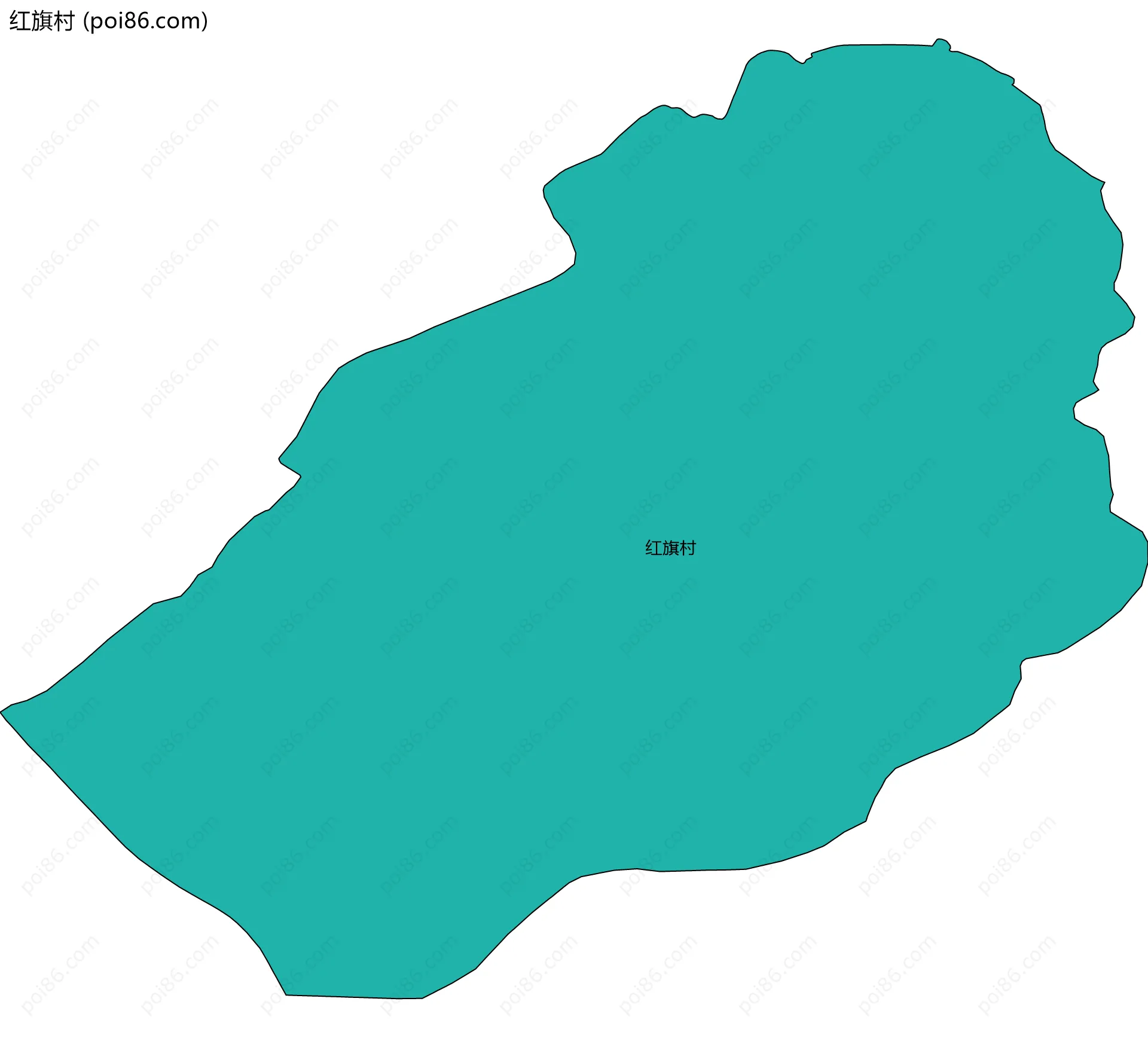 红旗村边界地图