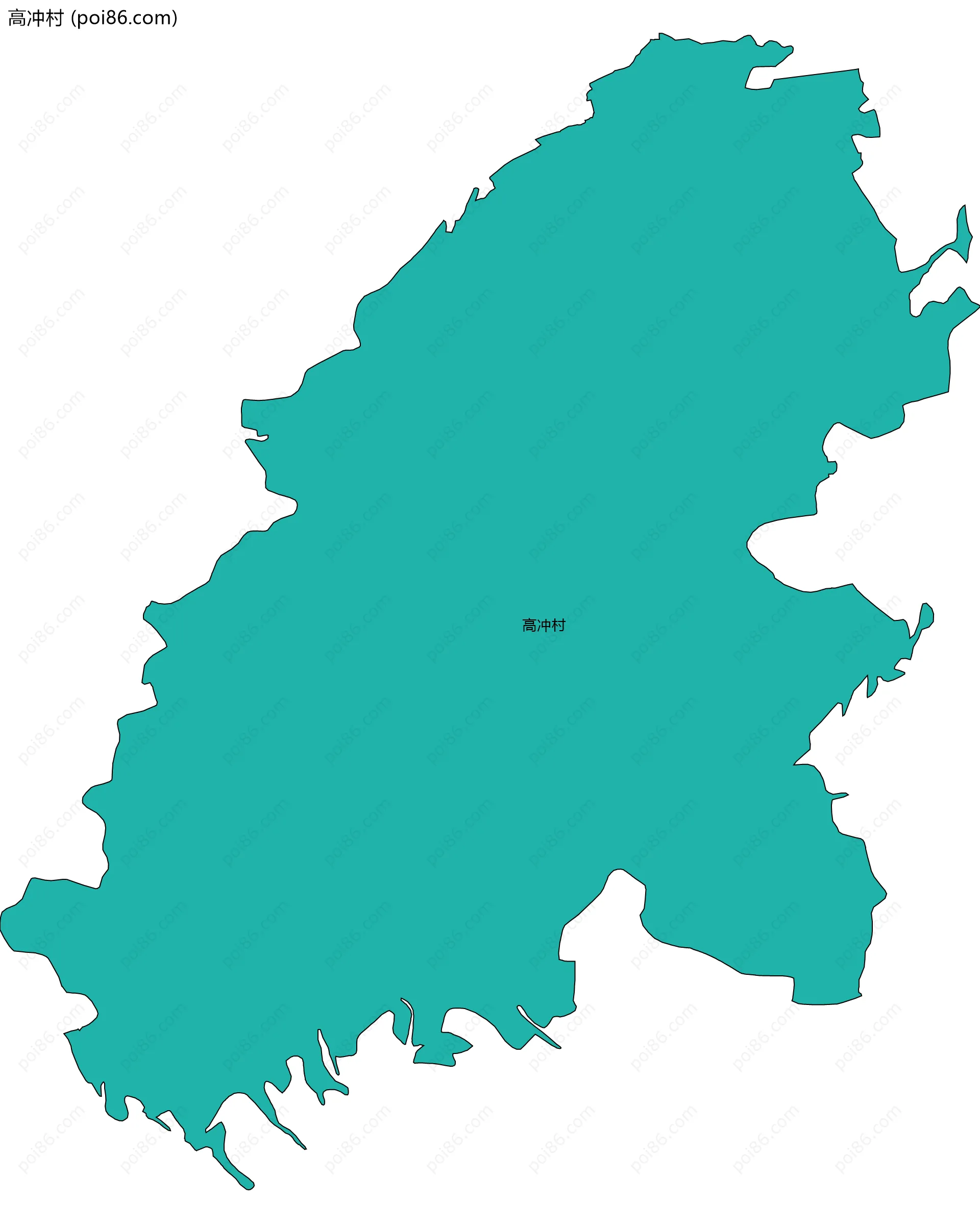 高冲村边界地图