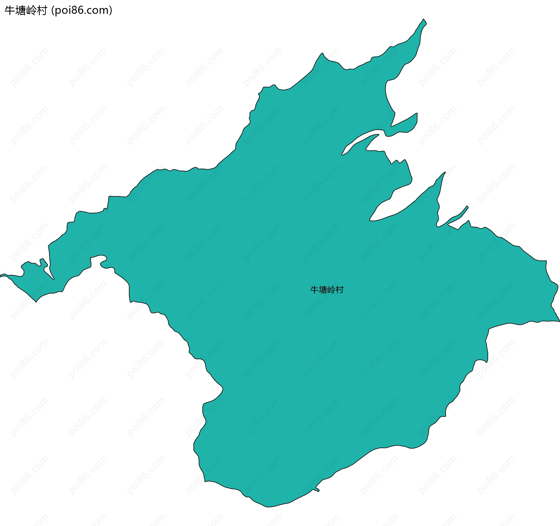 牛塘岭村边界地图