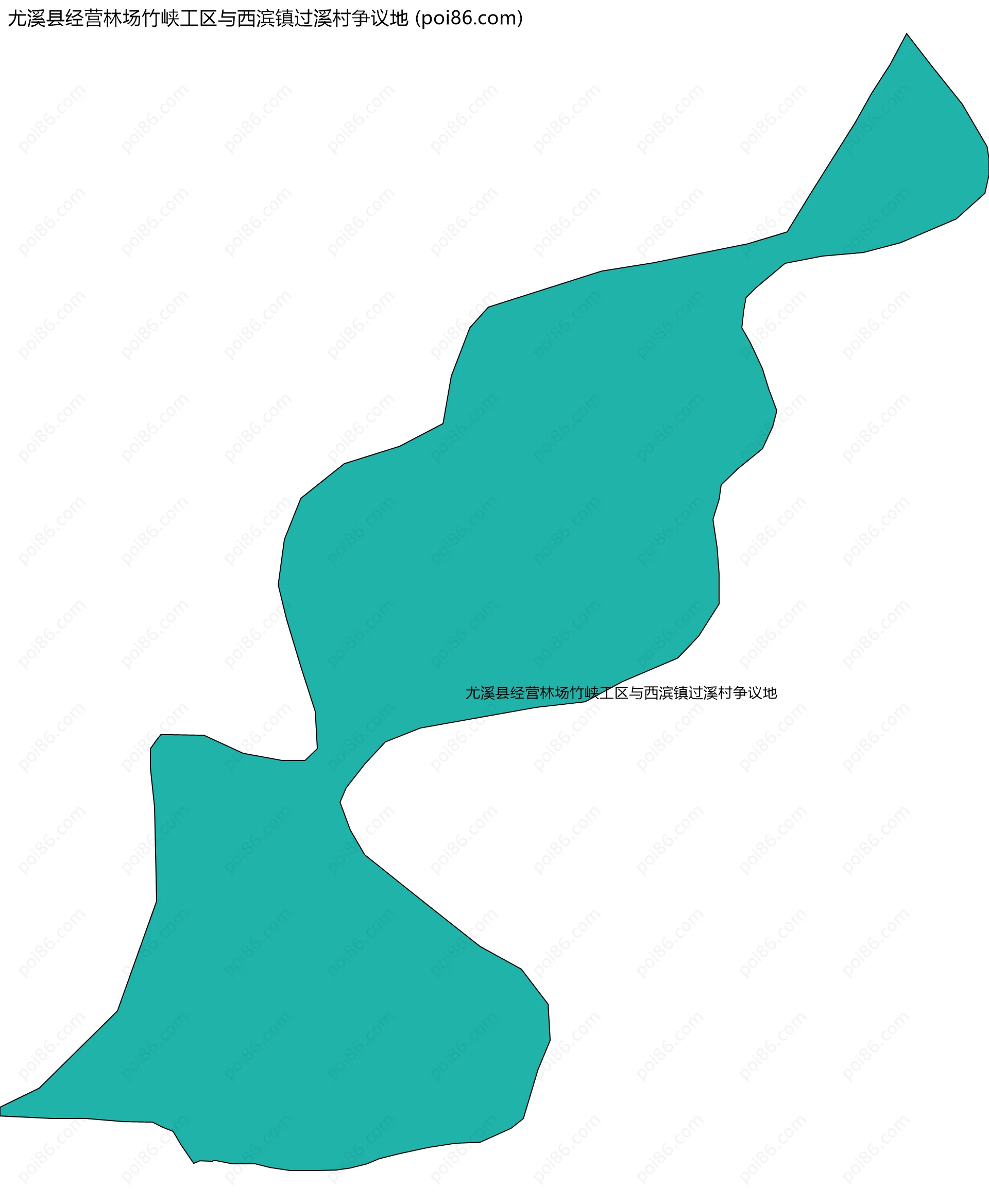 尤溪县经营林场竹峡工区与西滨镇过溪村争议地边界地图
