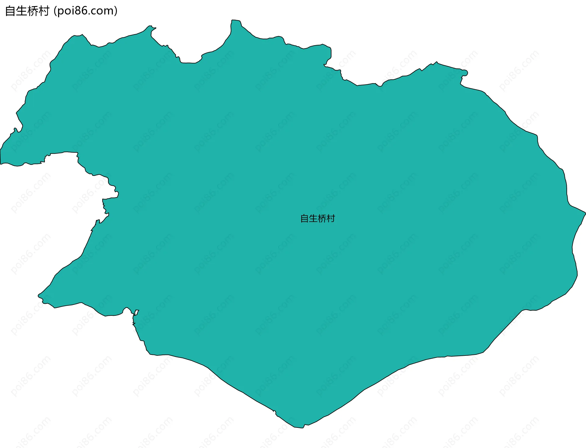 自生桥村边界地图