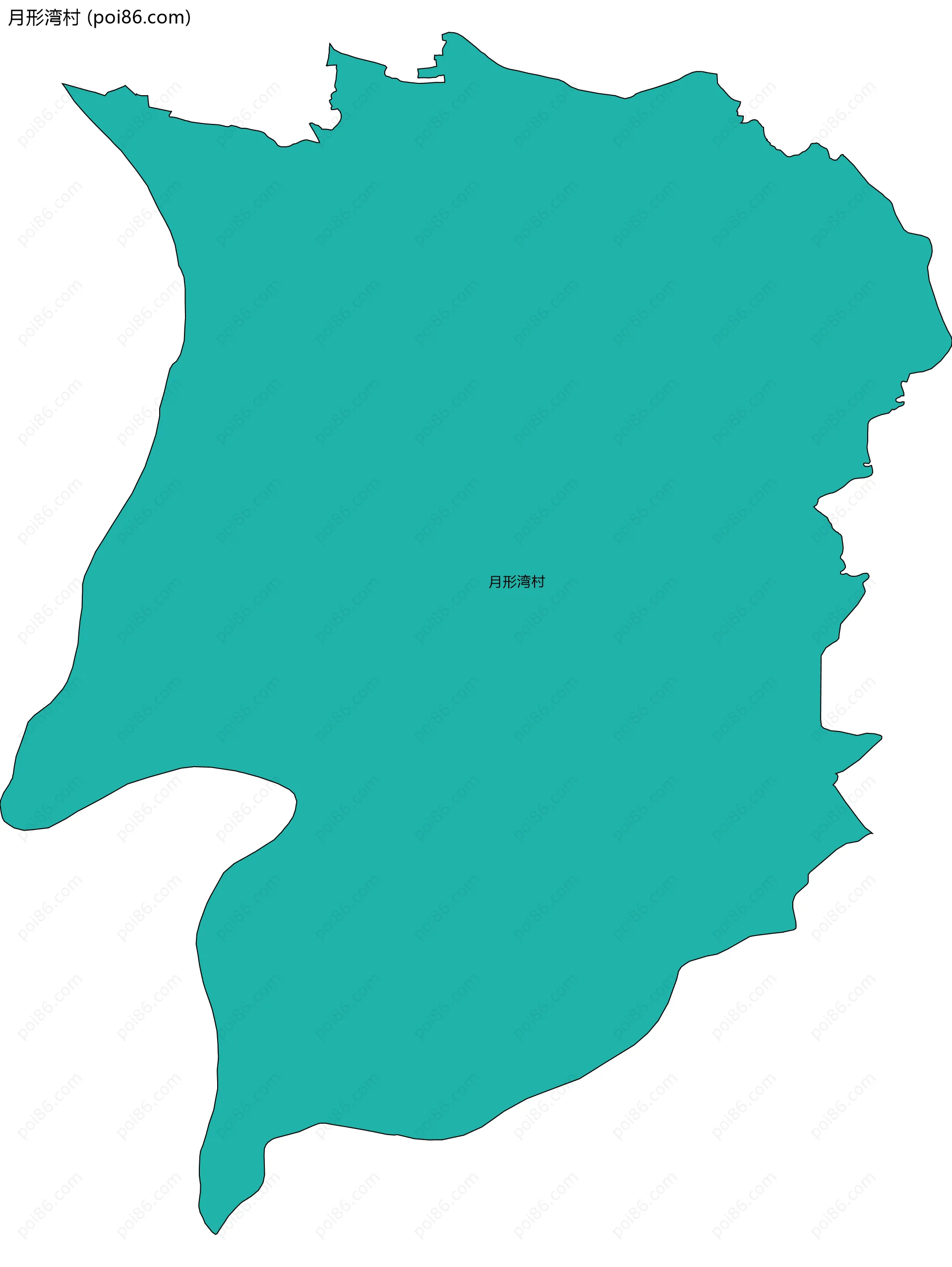 月形湾村边界地图