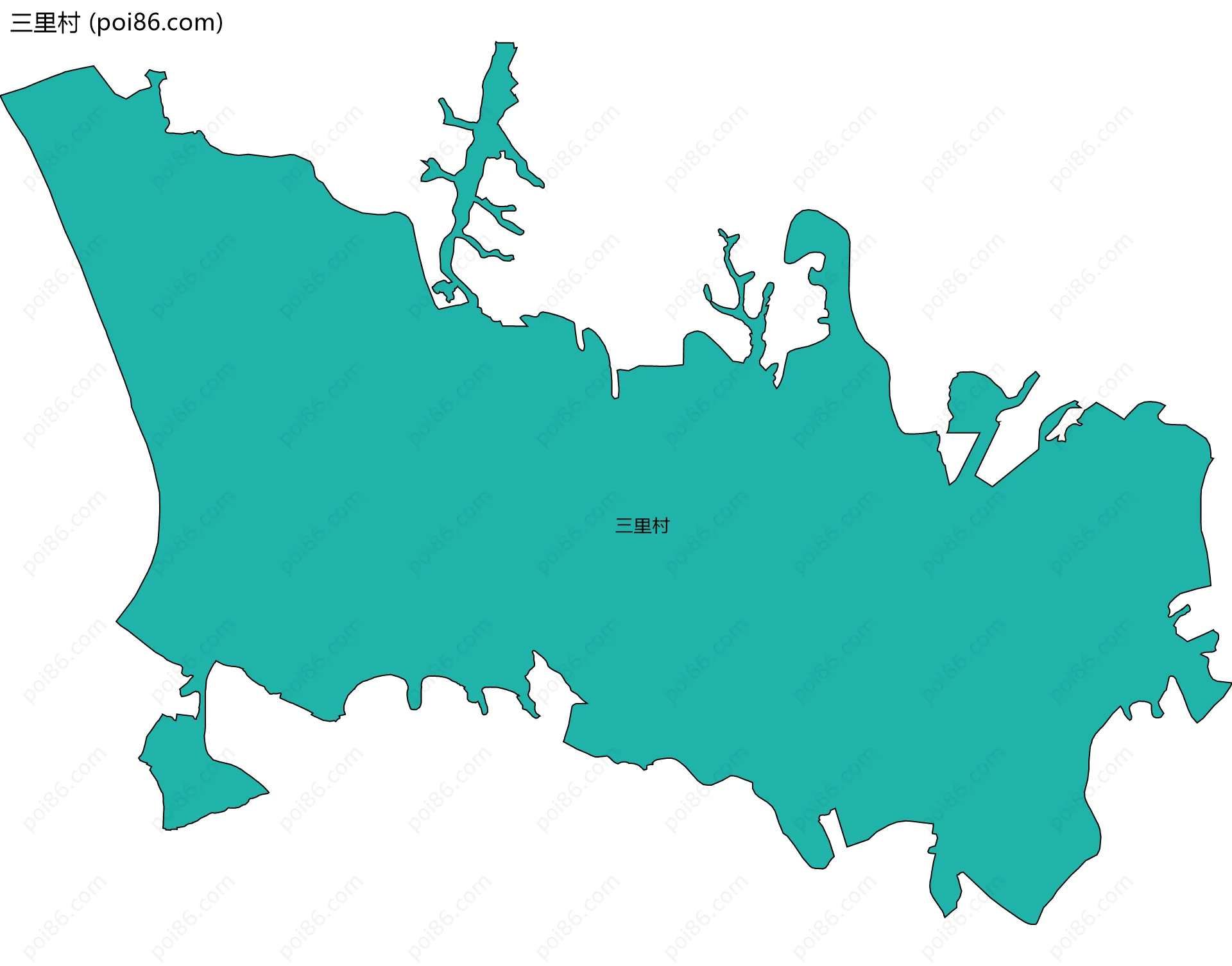 三里村边界地图