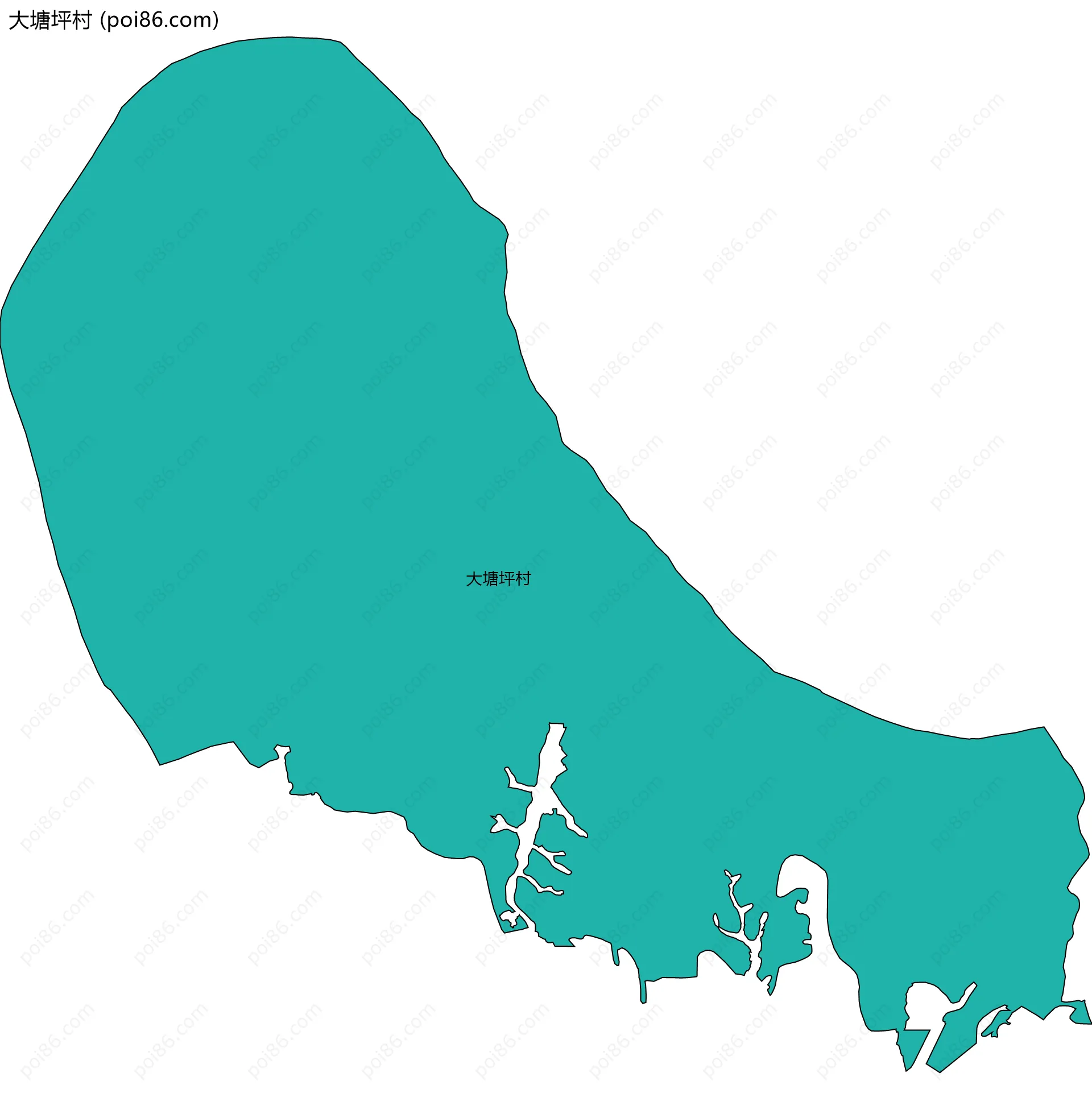 大塘坪村边界地图