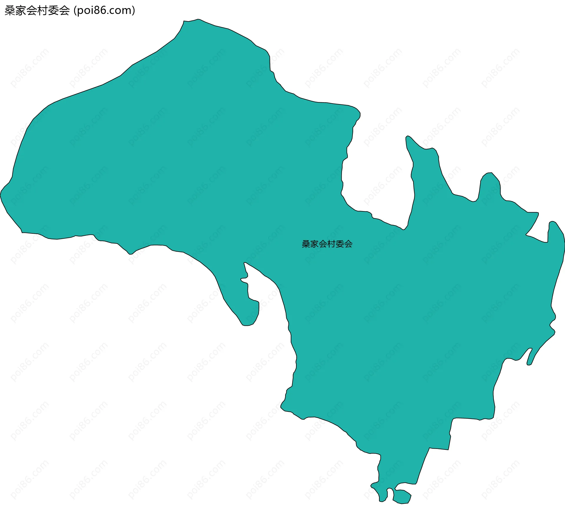 桑家会村委会边界地图