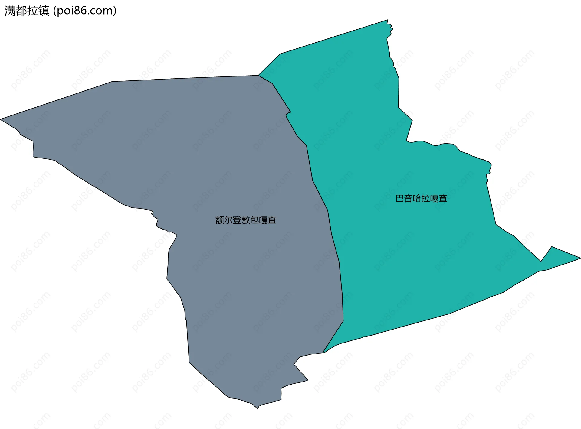 满都拉镇边界地图(五级行政区划)