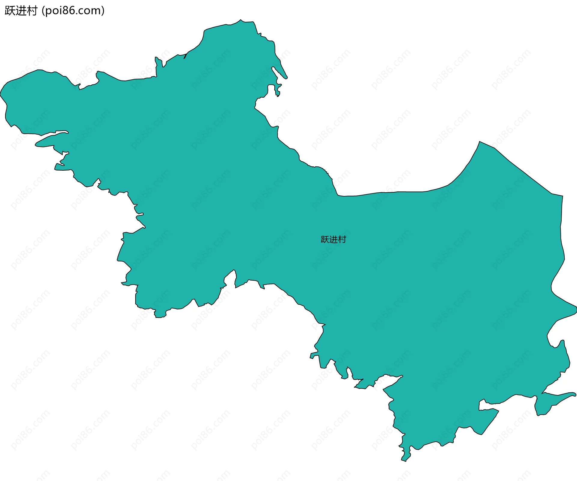 跃进村边界地图