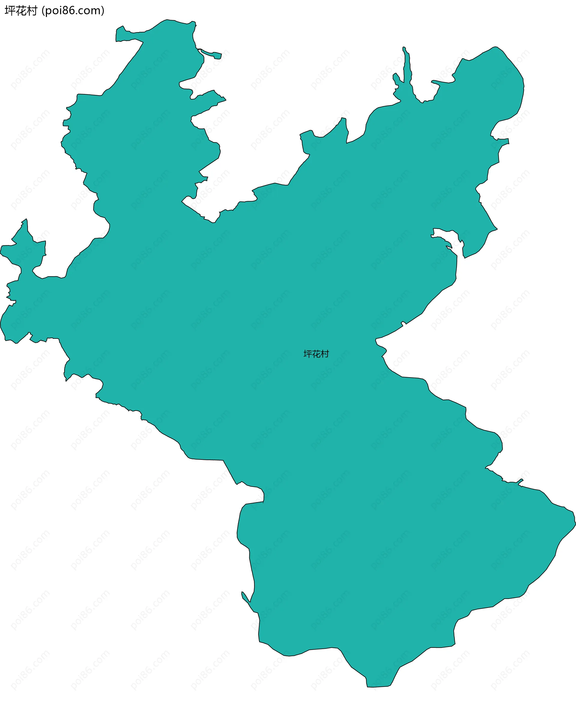 坪花村边界地图