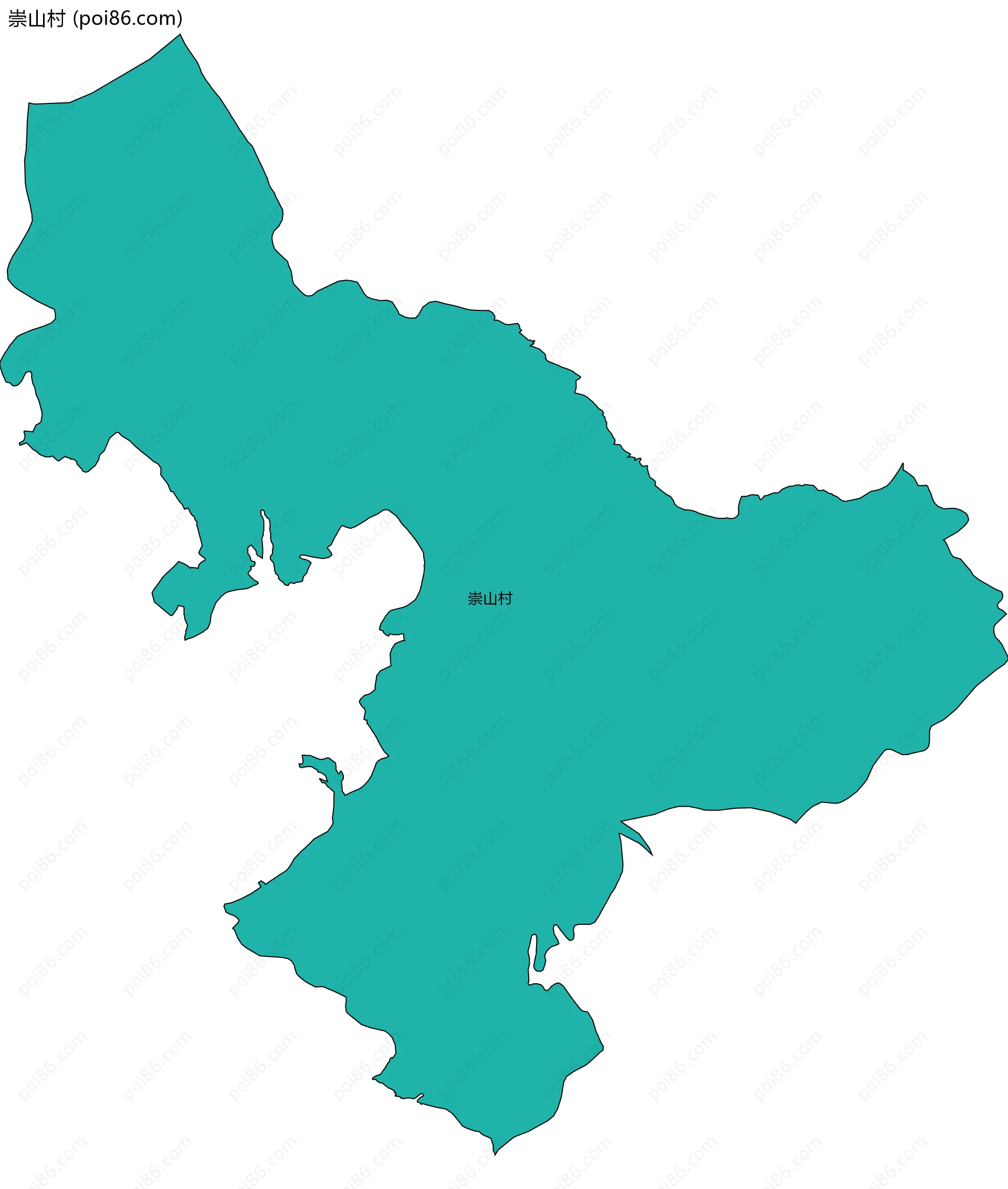 崇山村边界地图