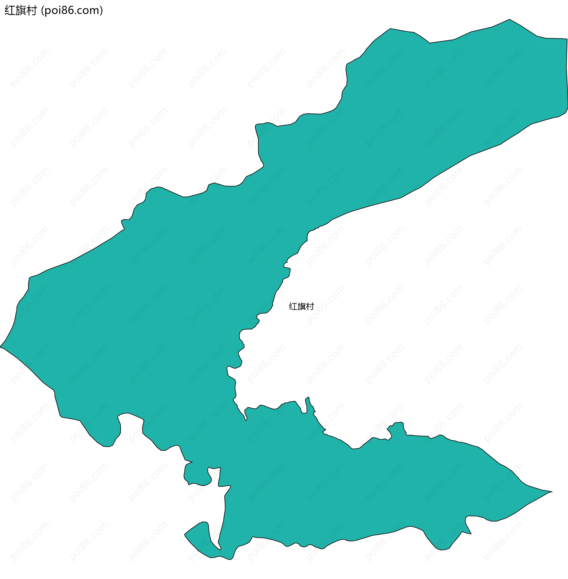 红旗村边界地图