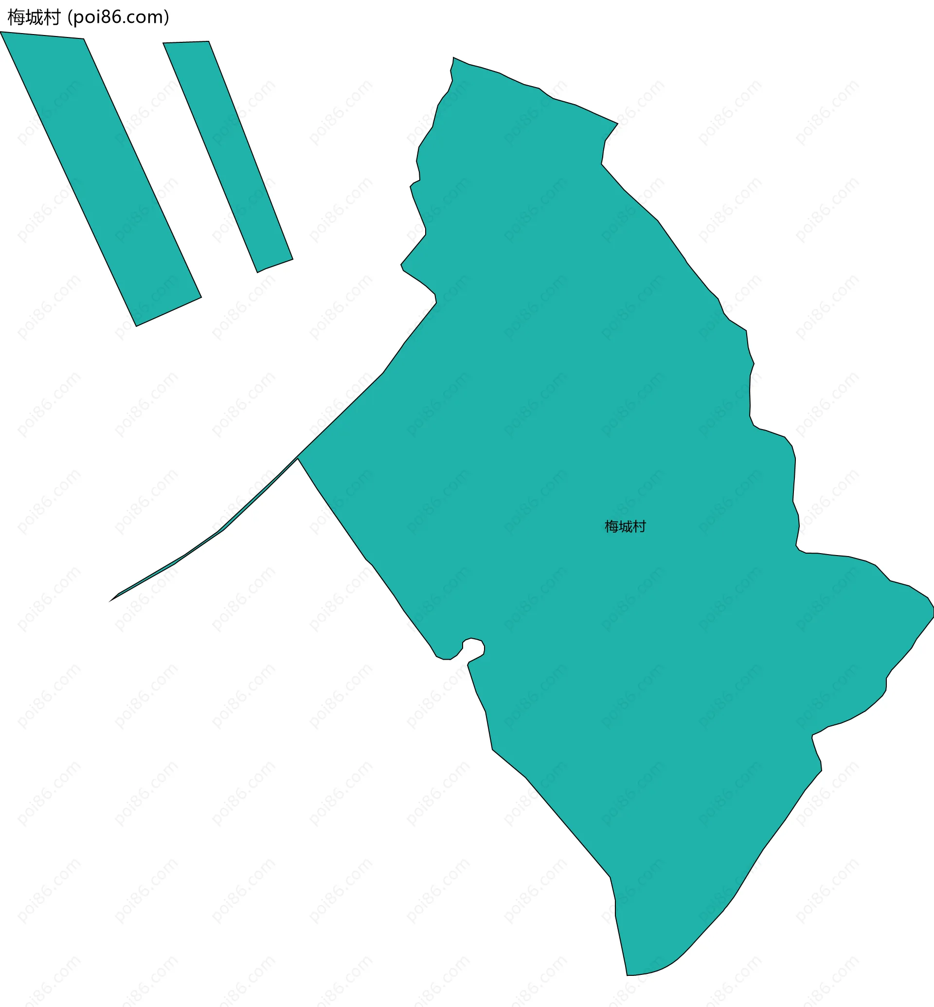 梅城村边界地图