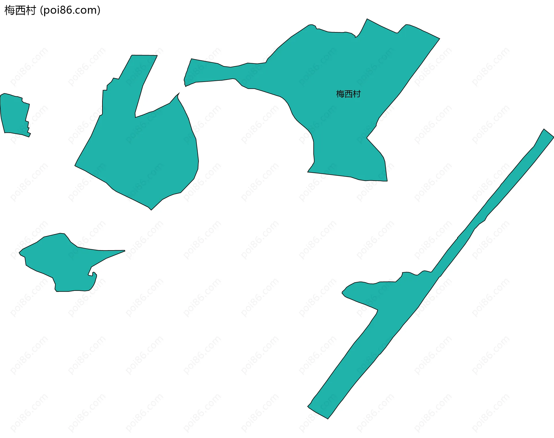 梅西村边界地图