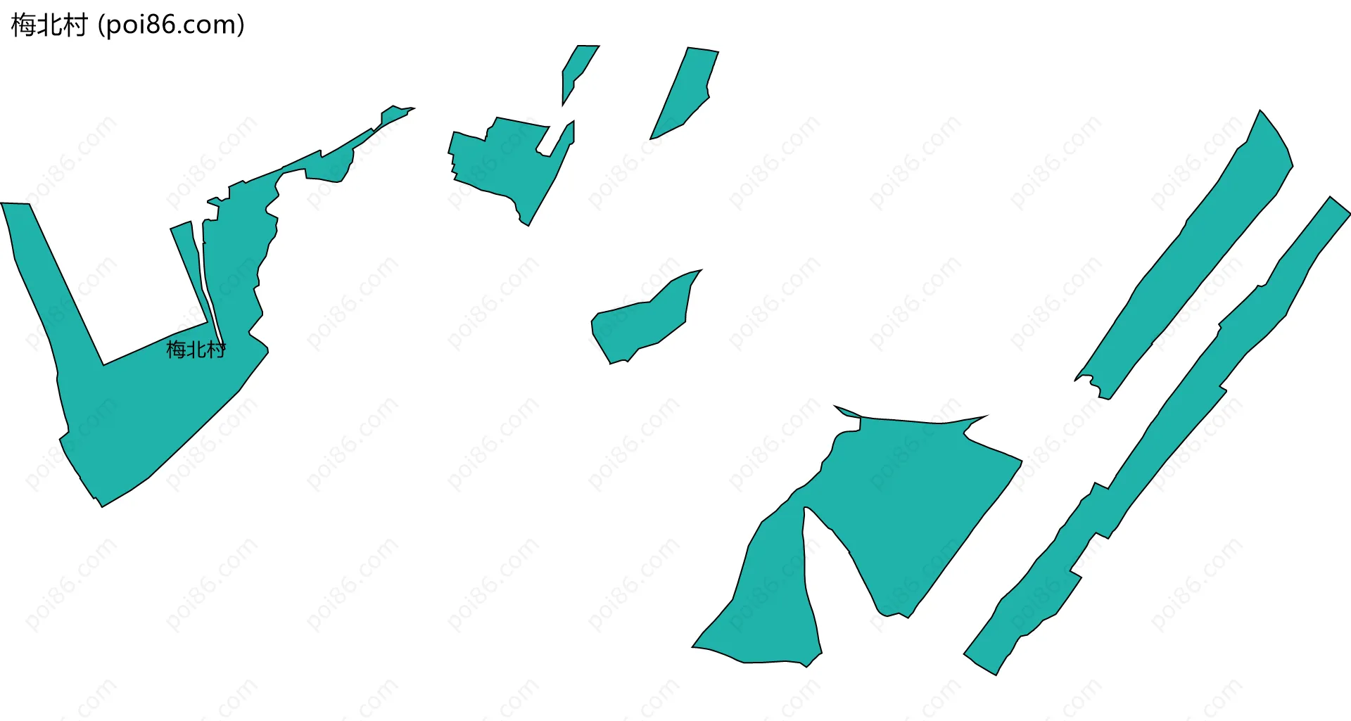 梅北村边界地图