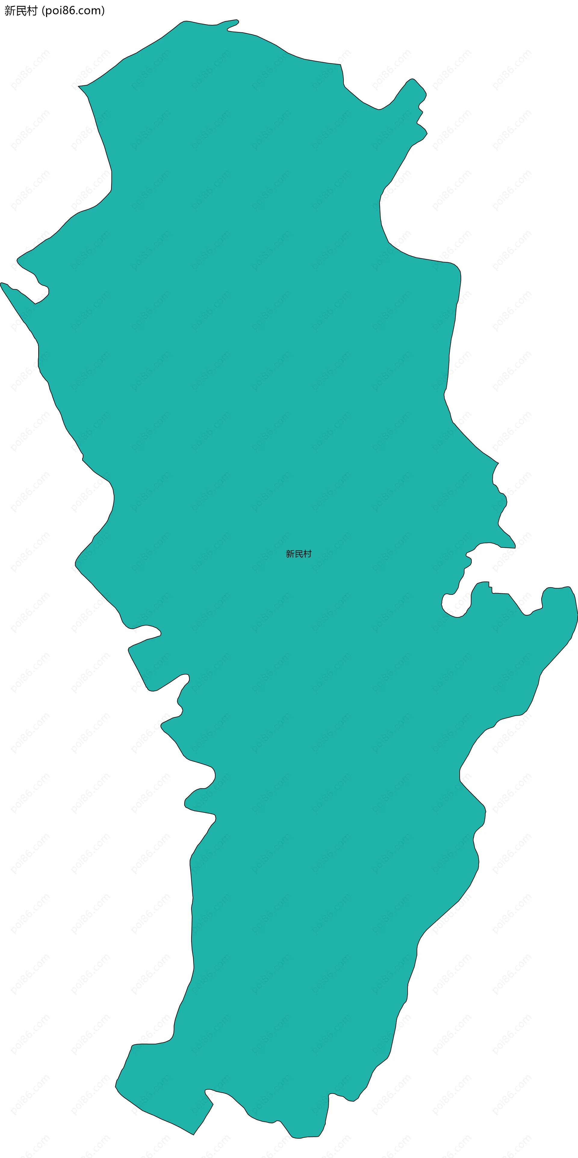 新民村边界地图